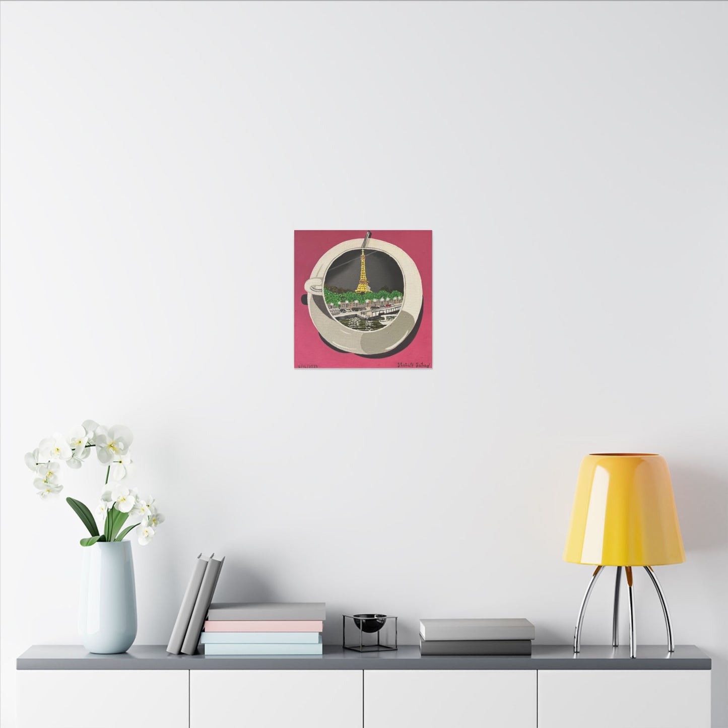 A Cup Of A Sparkling Night At Paris | Matte Canvas, Stretched, 0.75"