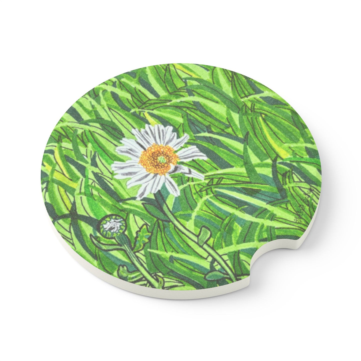 A Daisy In Bloom | Soapstone Car Coaster
