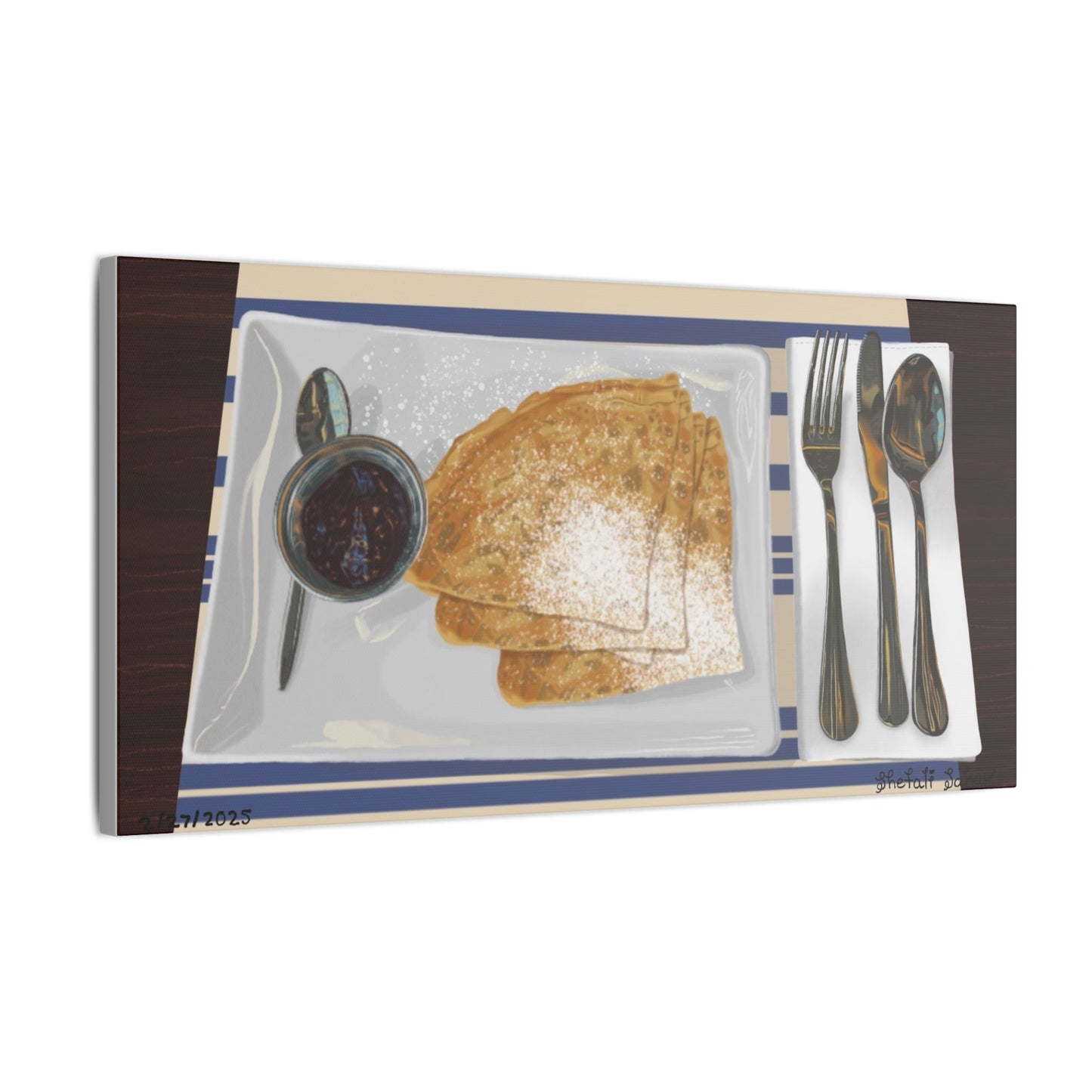 Crêpes With Strawberry Bliss | Matte Canvas, Stretched, 0.75"