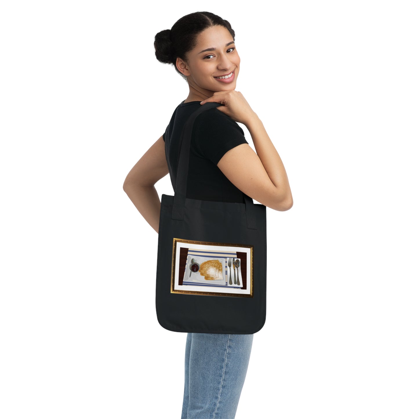 Crêpes With Strawberry Bliss | Organic Canvas Tote Bag