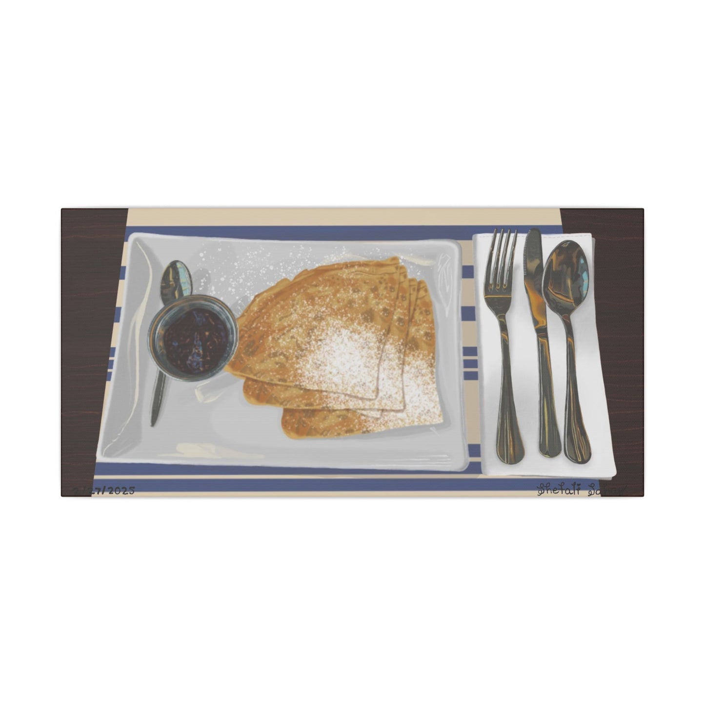 Crêpes With Strawberry Bliss | Matte Canvas, Stretched, 0.75"