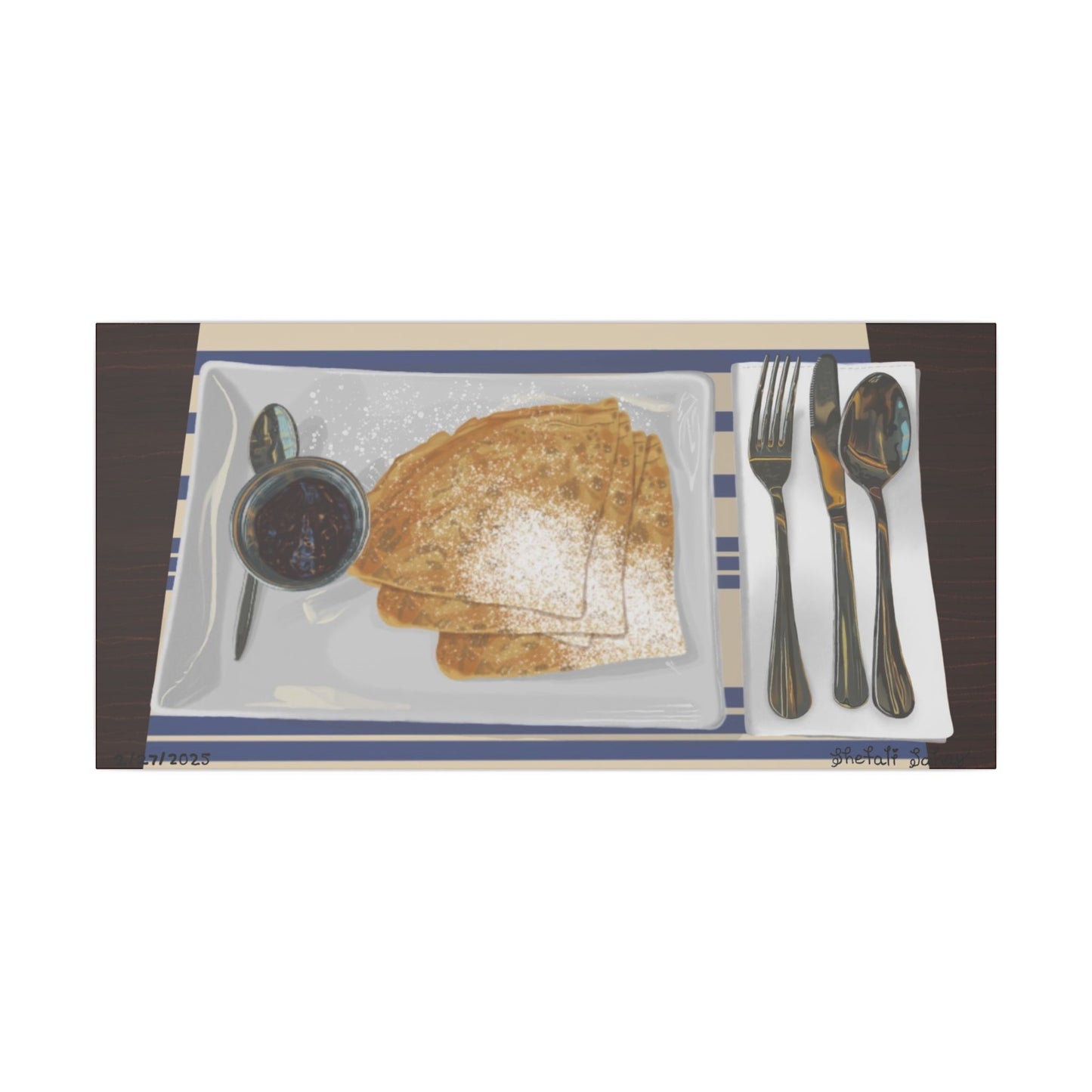 Crêpes With Strawberry Bliss | Matte Canvas, Stretched, 0.75"