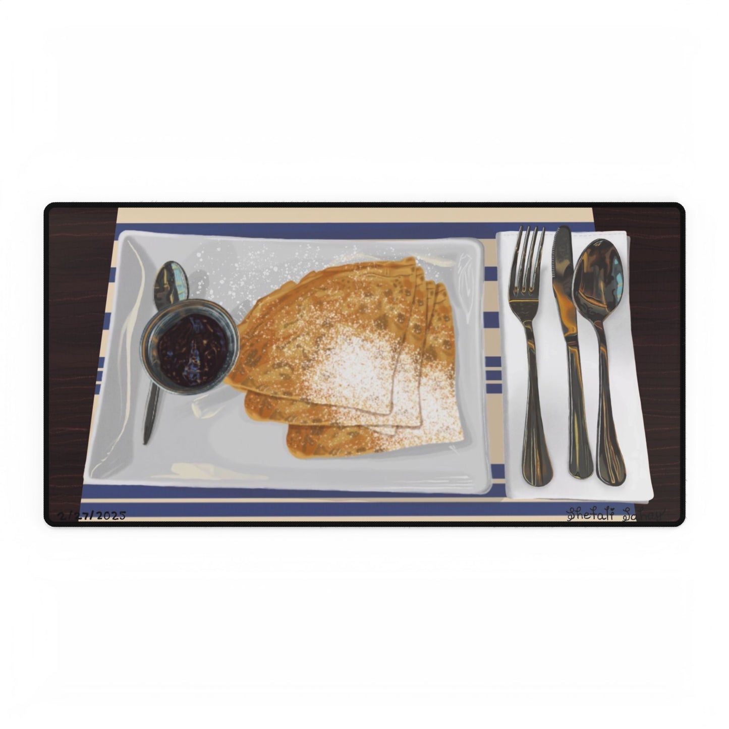 Crêpes With Strawberry Bliss | Desk Mat