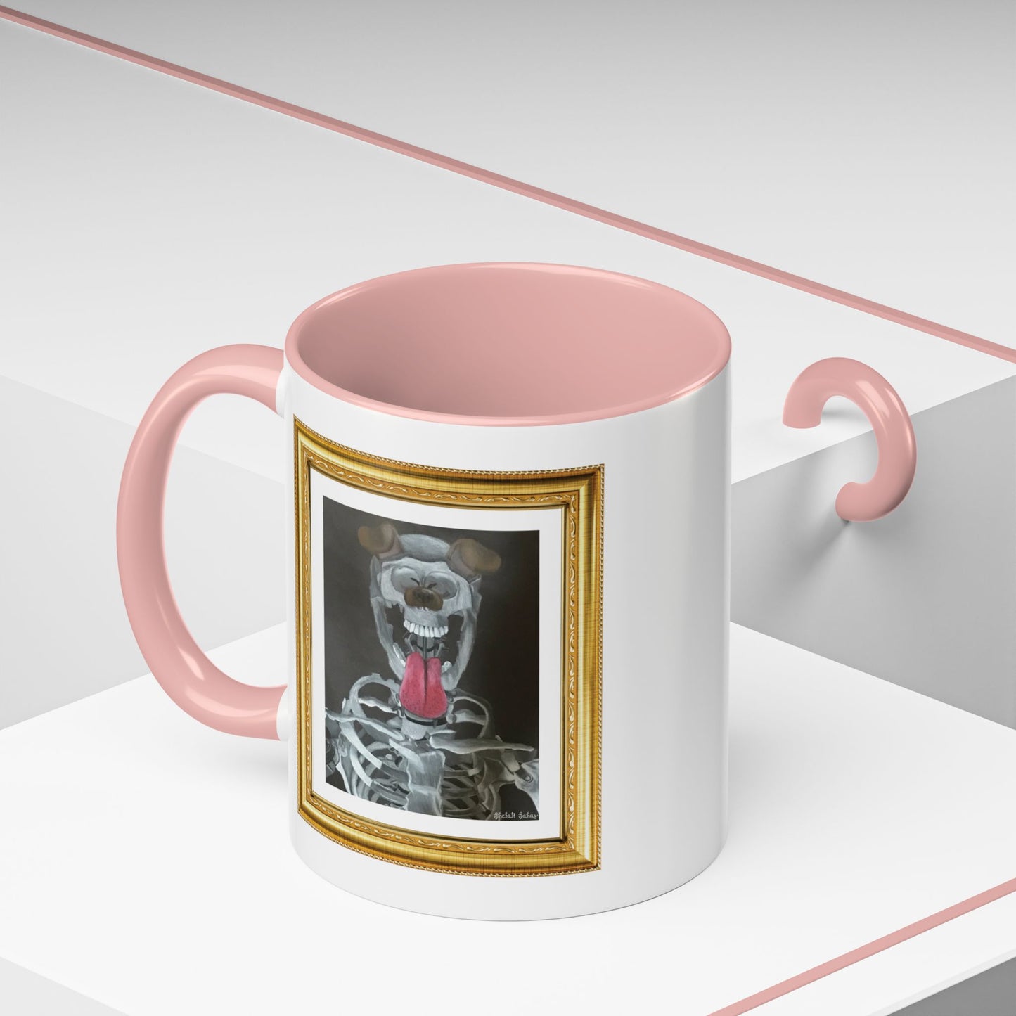 Skeleton Taking A Snapchat Selfie | Accent Coffee Mug (11, 15oz)