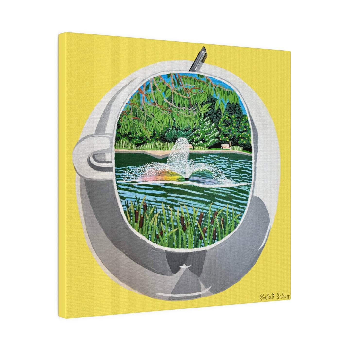 A Cup Of Watchung Lake | Matte Canvas, Stretched, 0.75"