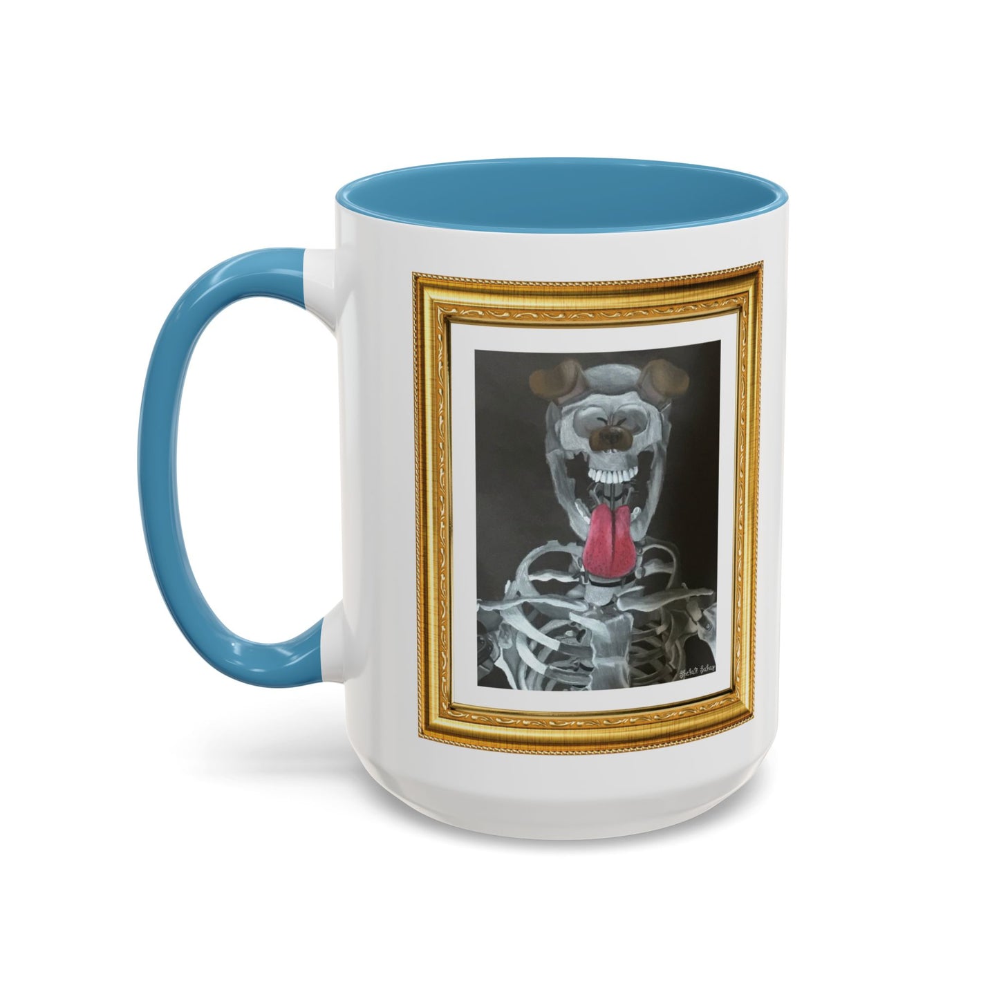 Skeleton Taking A Snapchat Selfie | Accent Coffee Mug (11, 15oz)