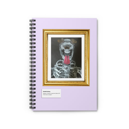 Skeleton Taking A Snapchat Selfie | Spiral Notebook - Ruled Line