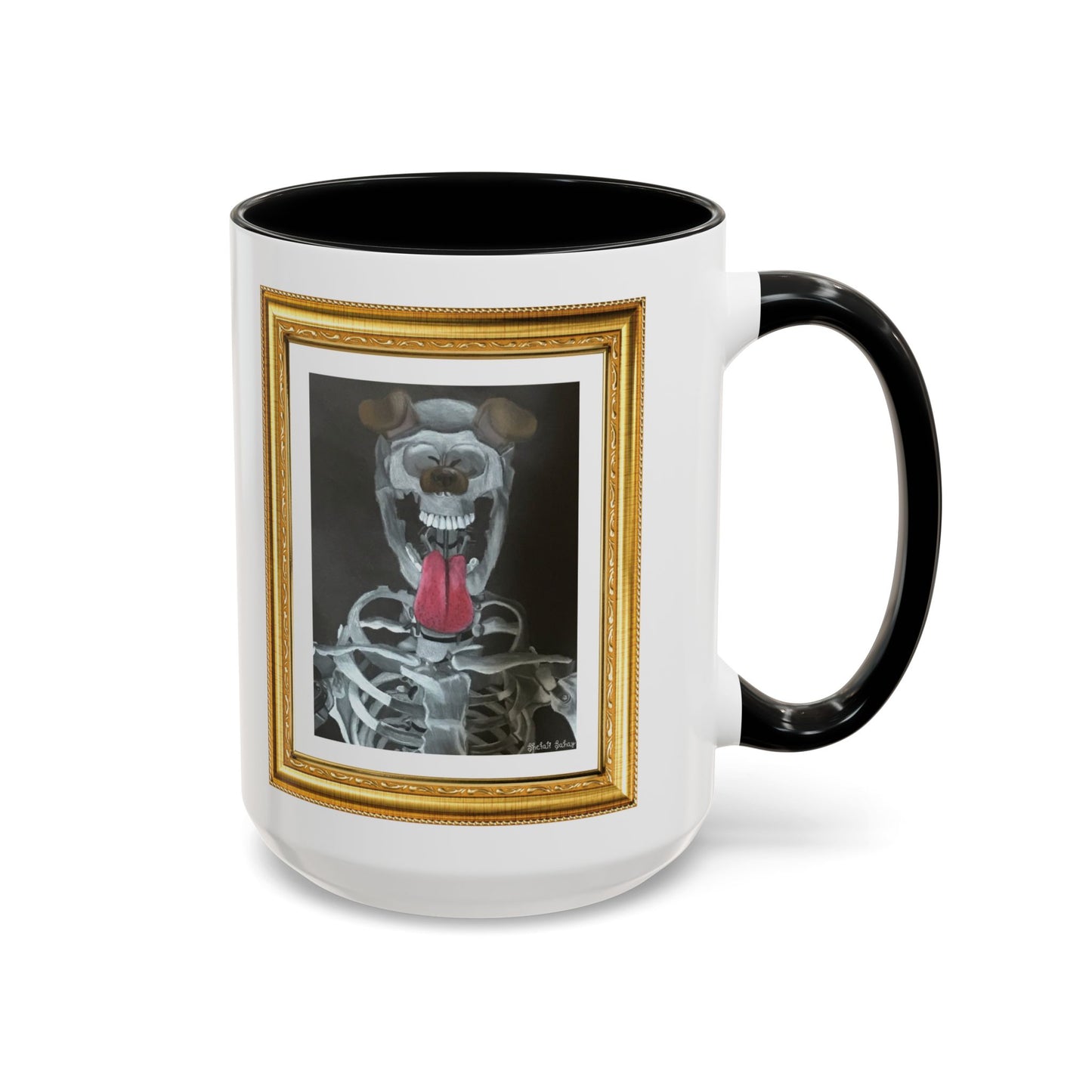 Skeleton Taking A Snapchat Selfie | Accent Coffee Mug (11, 15oz)