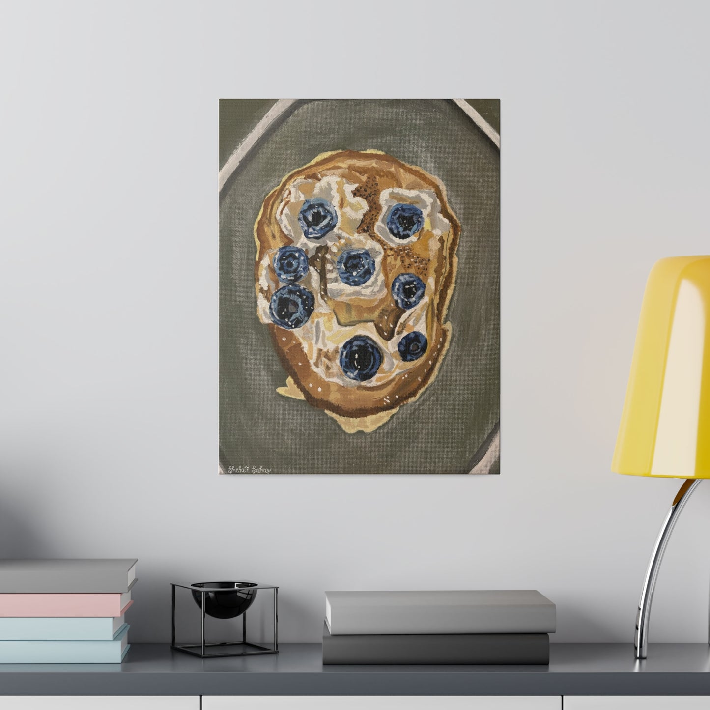 Happy Blueberry Pancake | Matte Canvas, Stretched, 0.75"