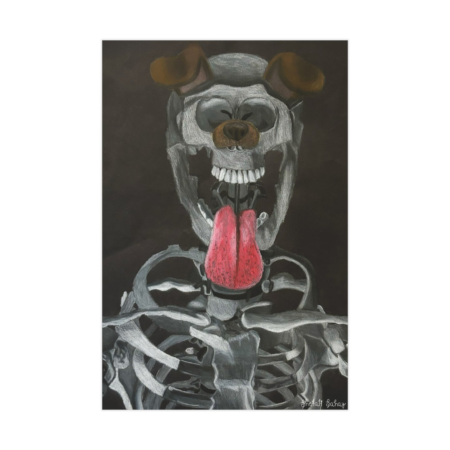 Skeleton Taking A Snapchat Selfie | Unframed Prints