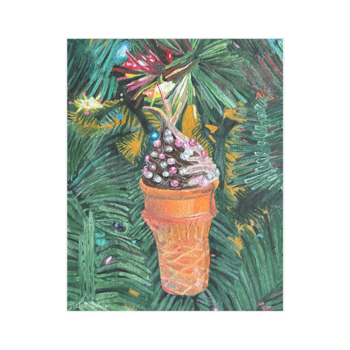 A Lifelike Ice Cream Ornament | Unframed Prints