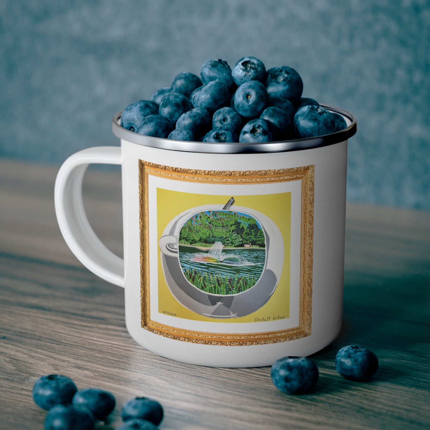 A Cup Of Watchung Lake | Camping Enamel Mug