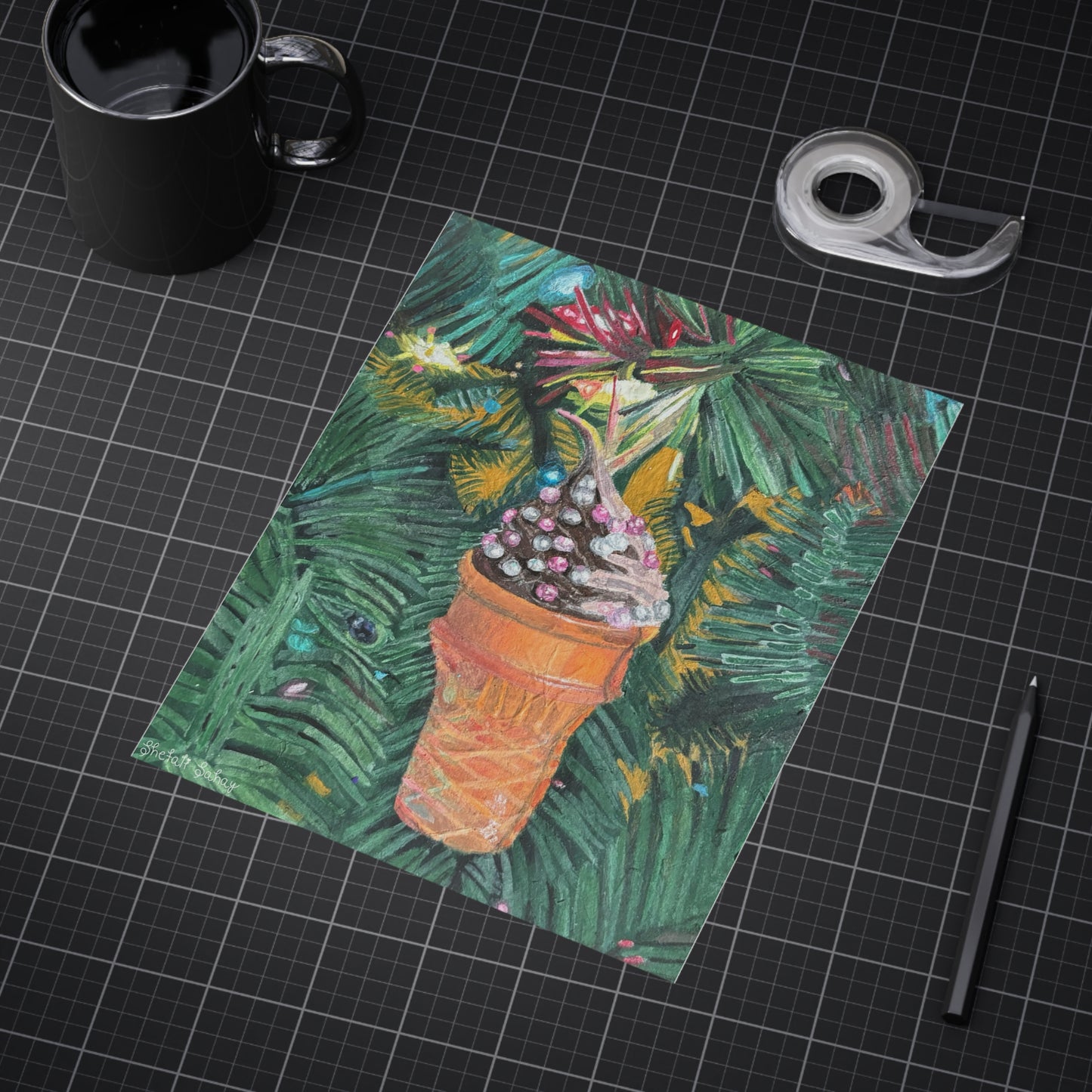 A Lifelike Ice Cream Ornament | Unframed Prints