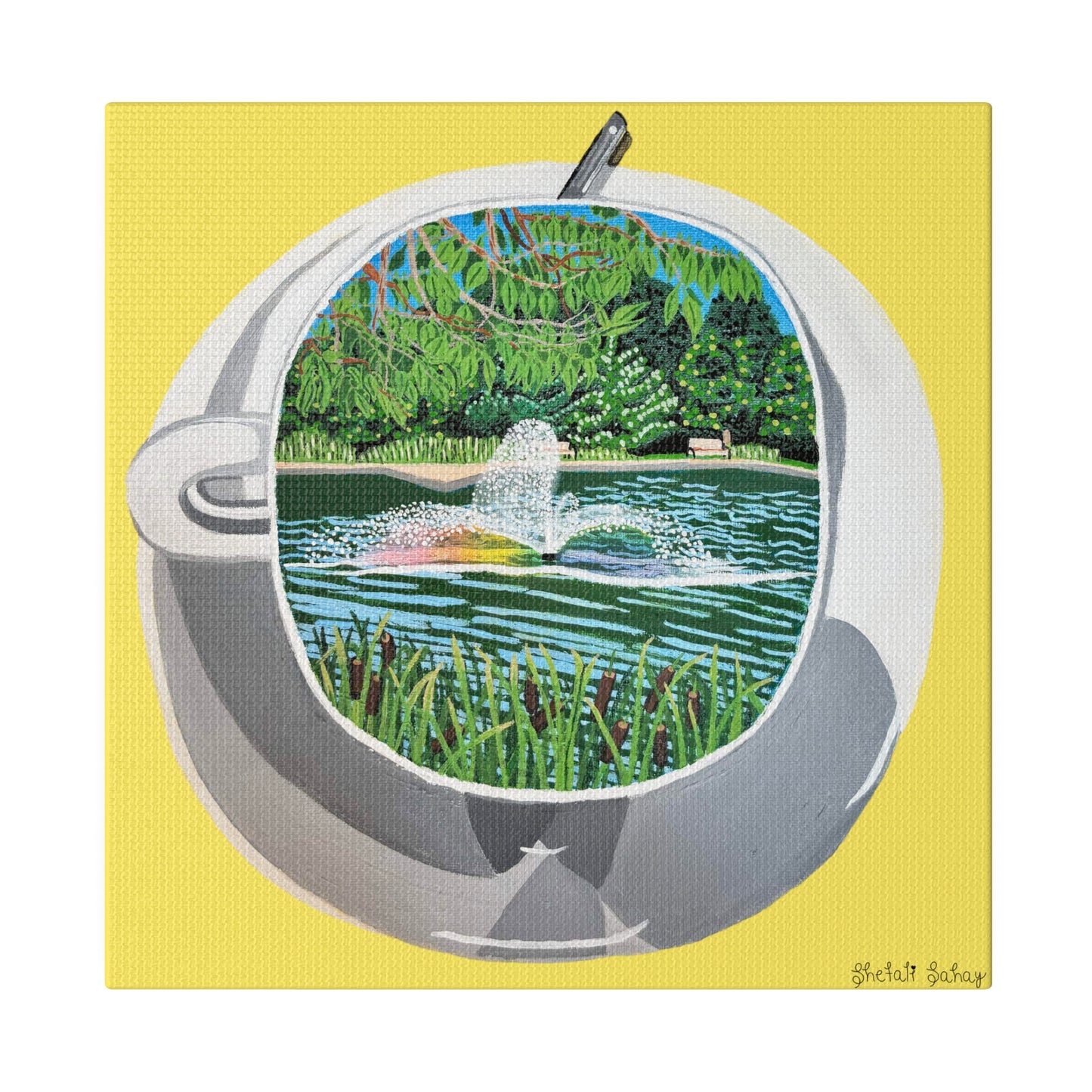 A Cup Of Watchung Lake | Matte Canvas, Stretched, 0.75"