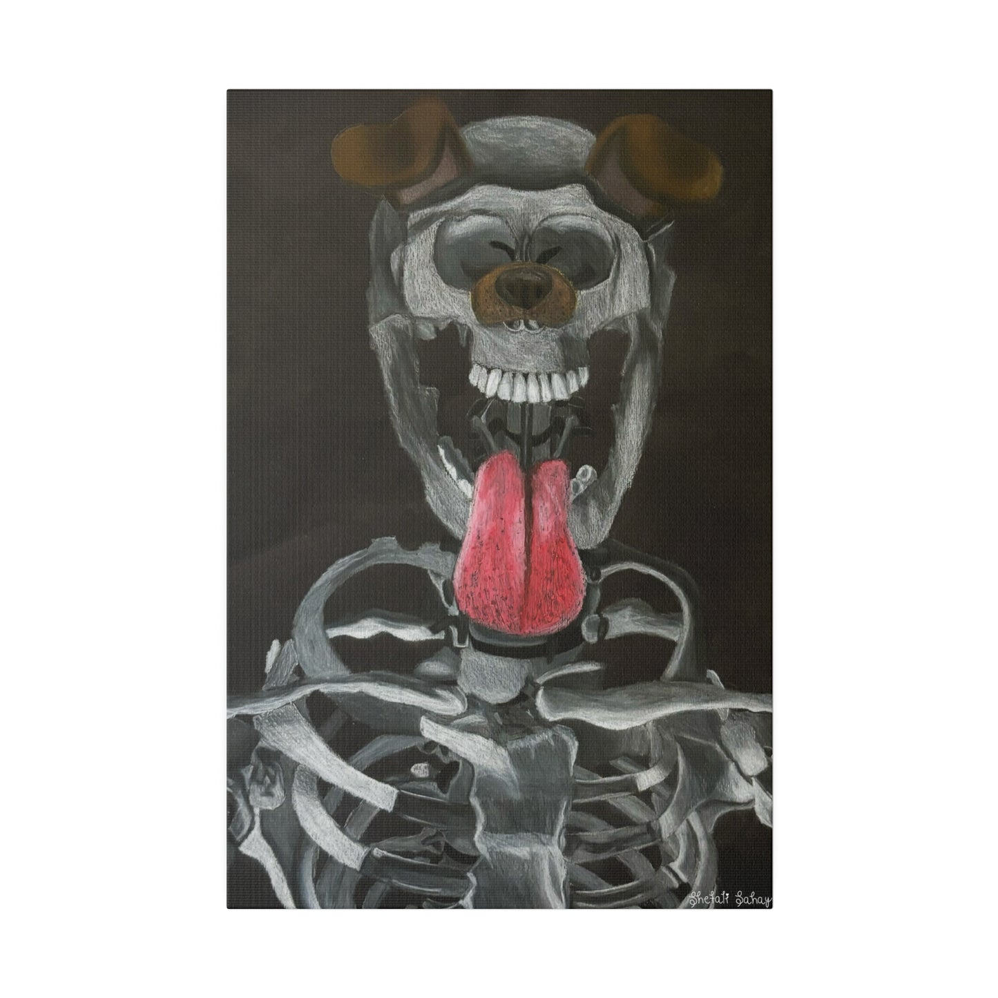 Skeleton Taking A Snapchat Selfie | Matte Canvas, Stretched, 0.75"