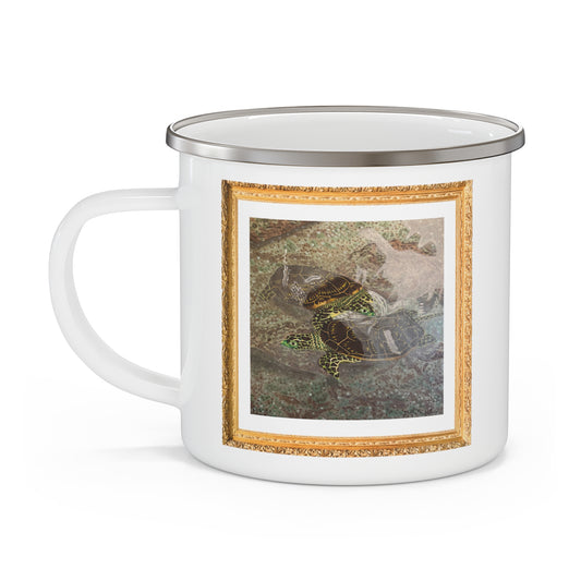 Turtles Budding Each Other | Camping Enamel Mug