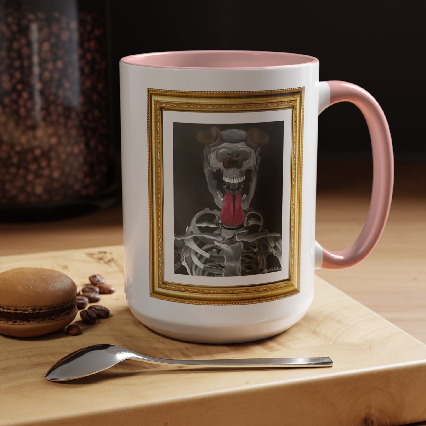 Skeleton Taking A Snapchat Selfie | Accent Coffee Mug (11, 15oz)