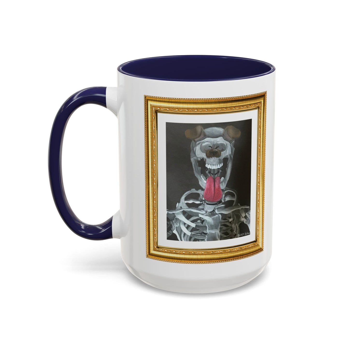 Skeleton Taking A Snapchat Selfie | Accent Coffee Mug (11, 15oz)