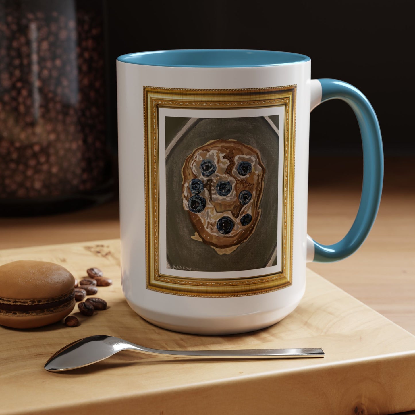 Happy Blueberry Pancake | Accent Coffee Mug (11, 15oz)