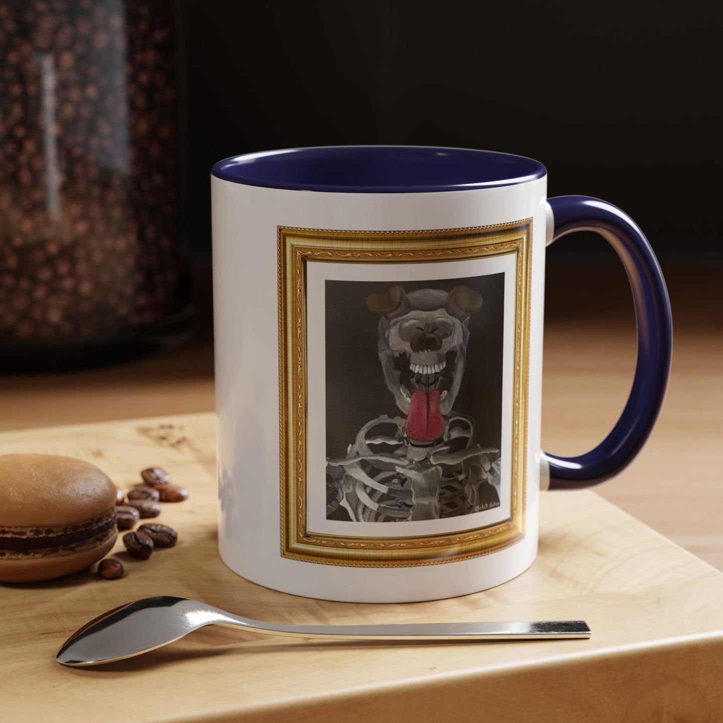 Skeleton Taking A Snapchat Selfie | Accent Coffee Mug (11, 15oz)