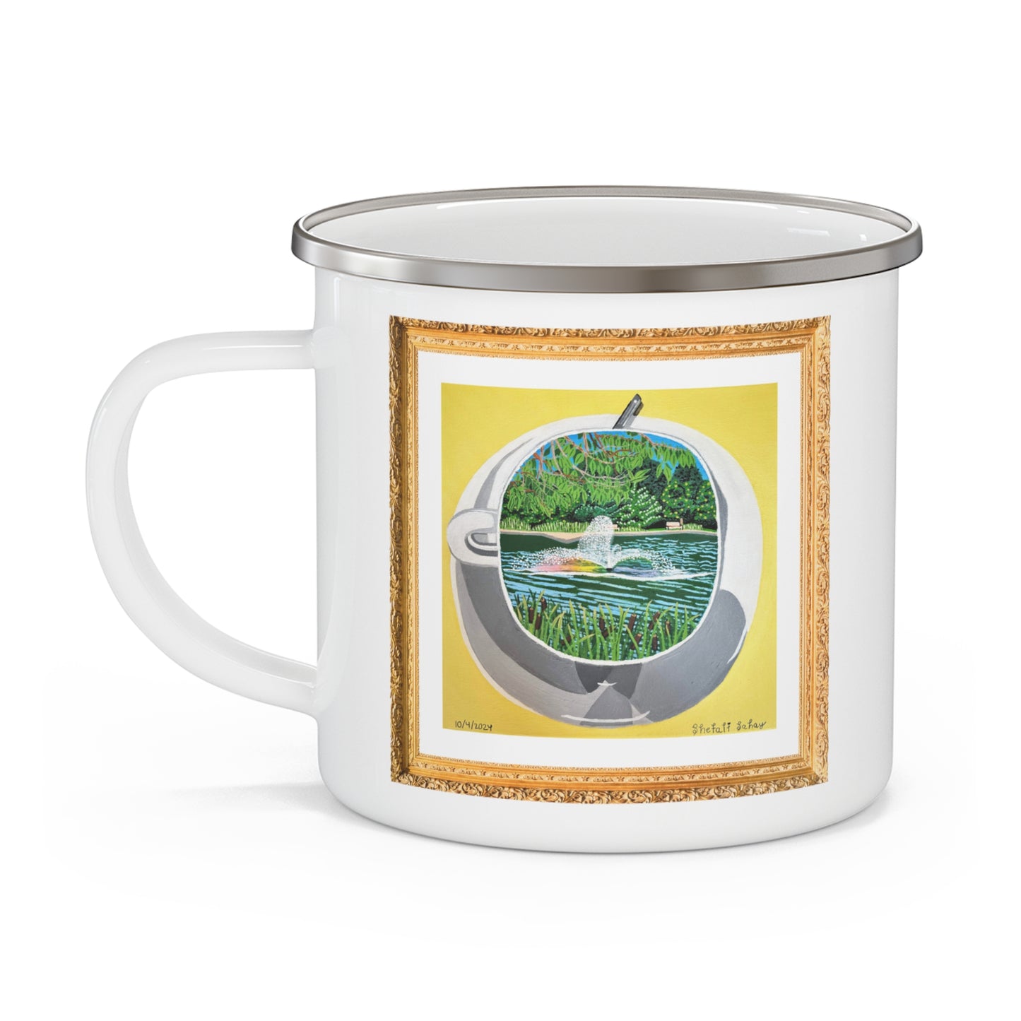 A Cup Of Watchung Lake | Camping Enamel Mug