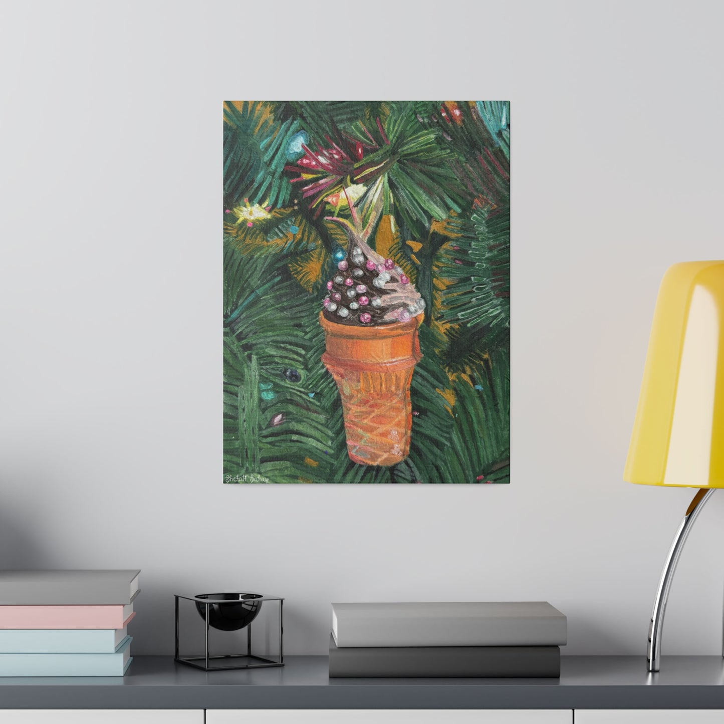 A Lifelike Ice Cream Ornament | Matte Canvas, Stretched, 0.75"