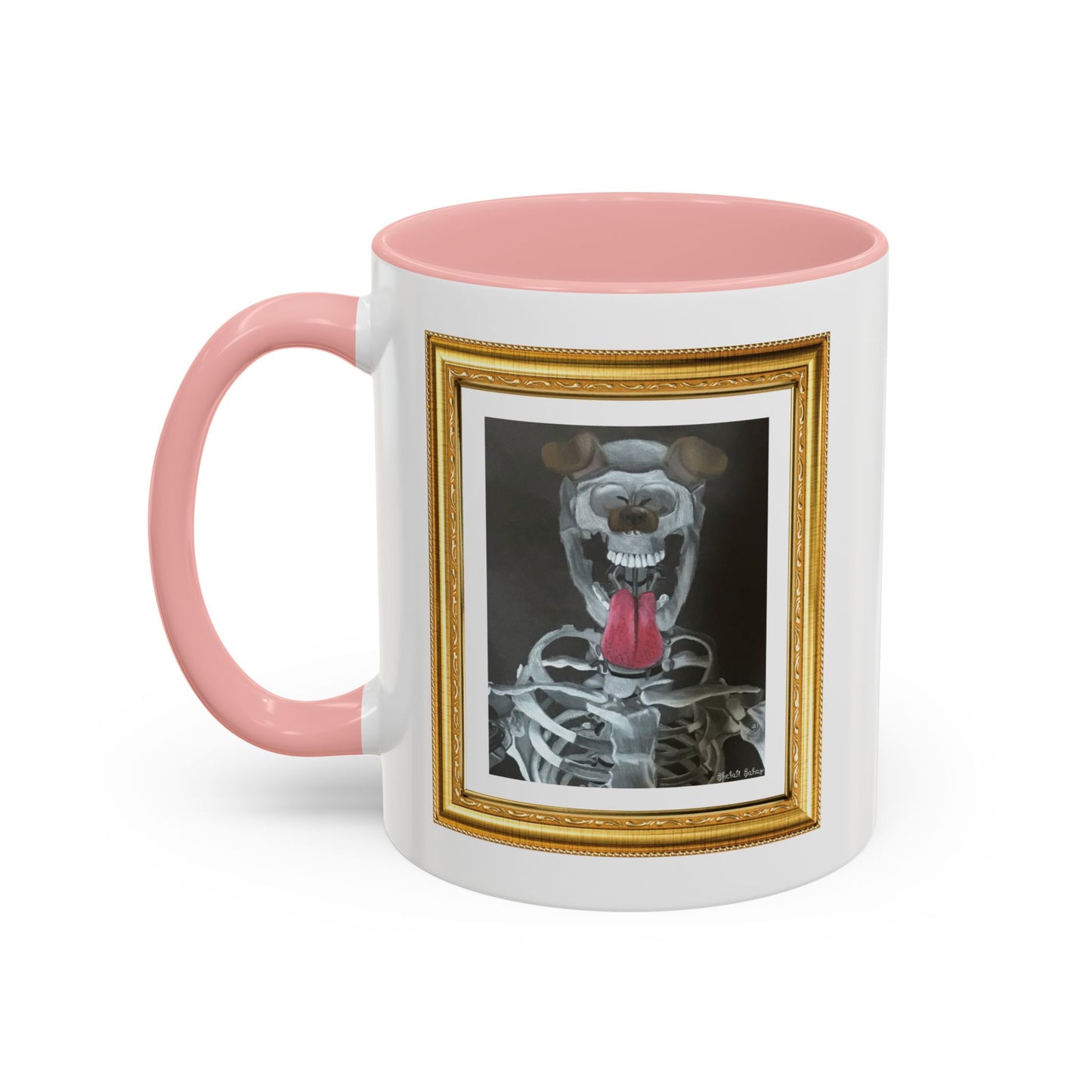 Skeleton Taking A Snapchat Selfie | Accent Coffee Mug (11, 15oz)