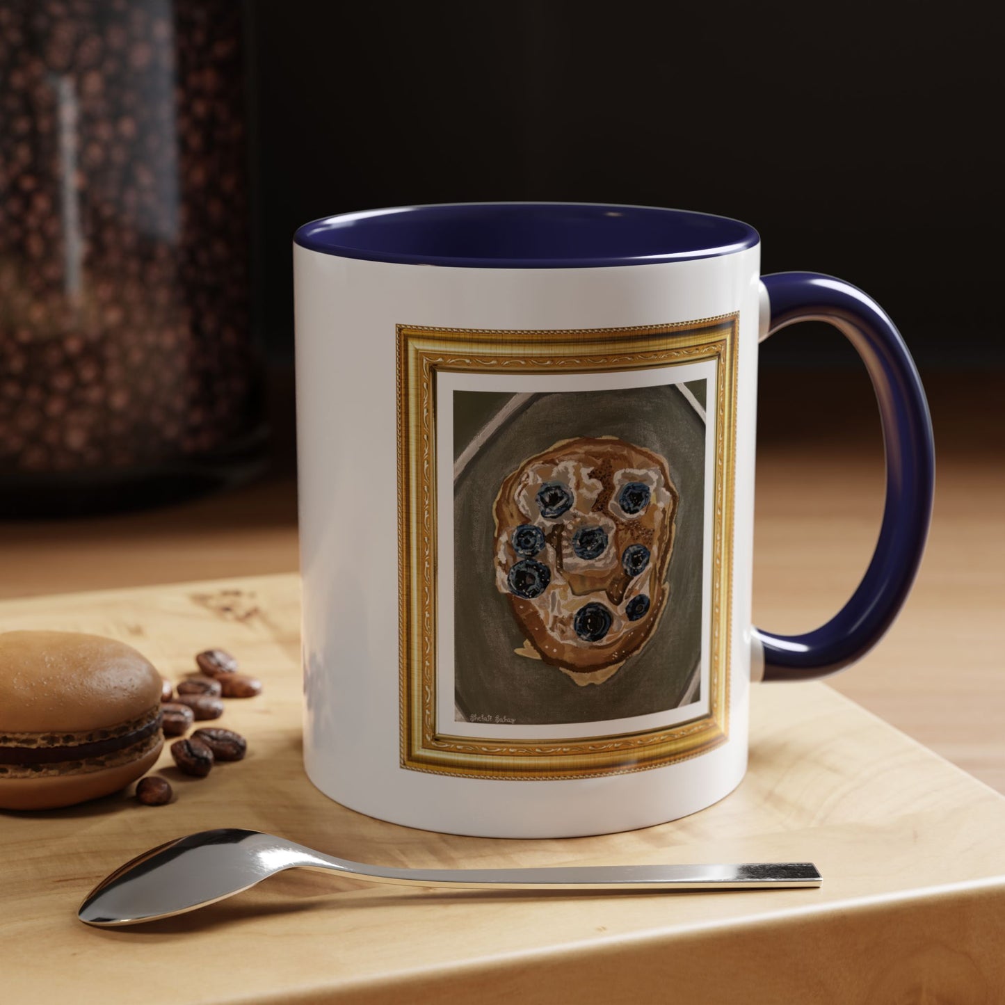 Happy Blueberry Pancake | Accent Coffee Mug (11, 15oz)