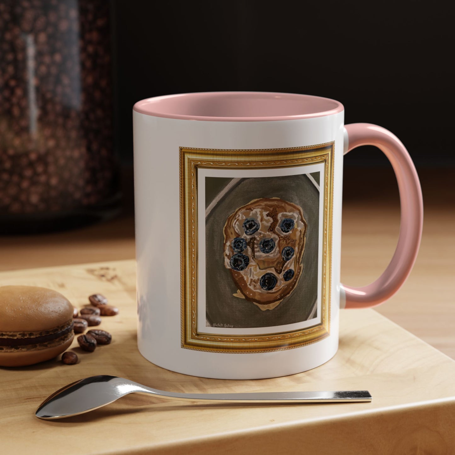 Happy Blueberry Pancake | Accent Coffee Mug (11, 15oz)