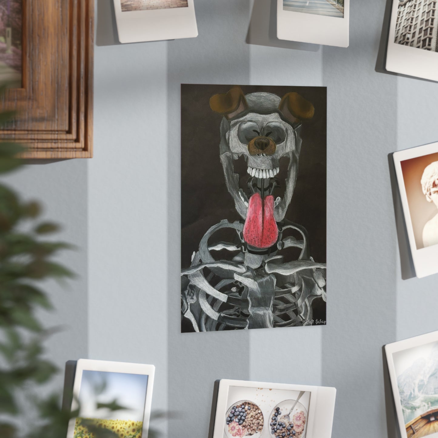 Skeleton Taking A Snapchat Selfie | Unframed Prints