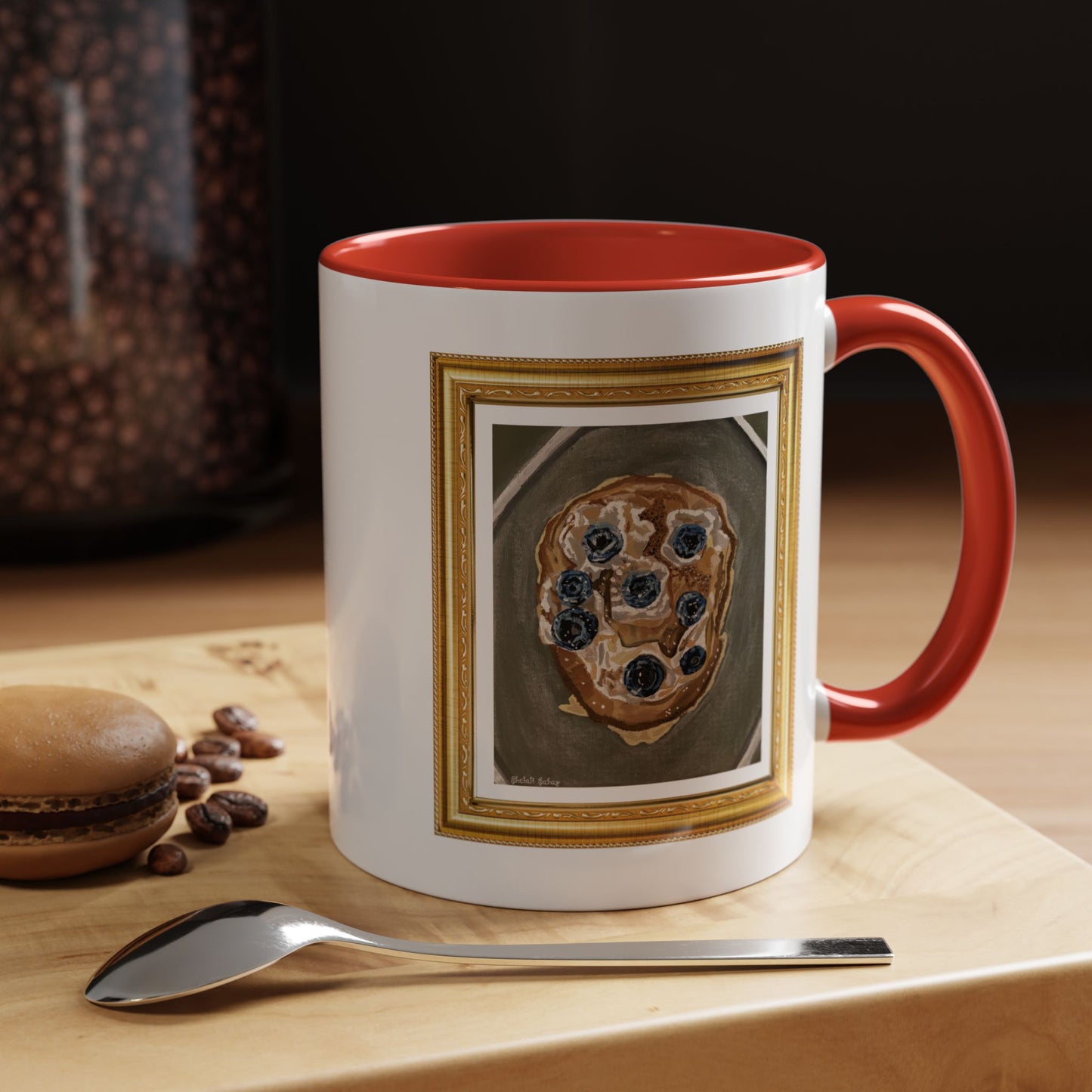 Happy Blueberry Pancake | Accent Coffee Mug (11, 15oz)