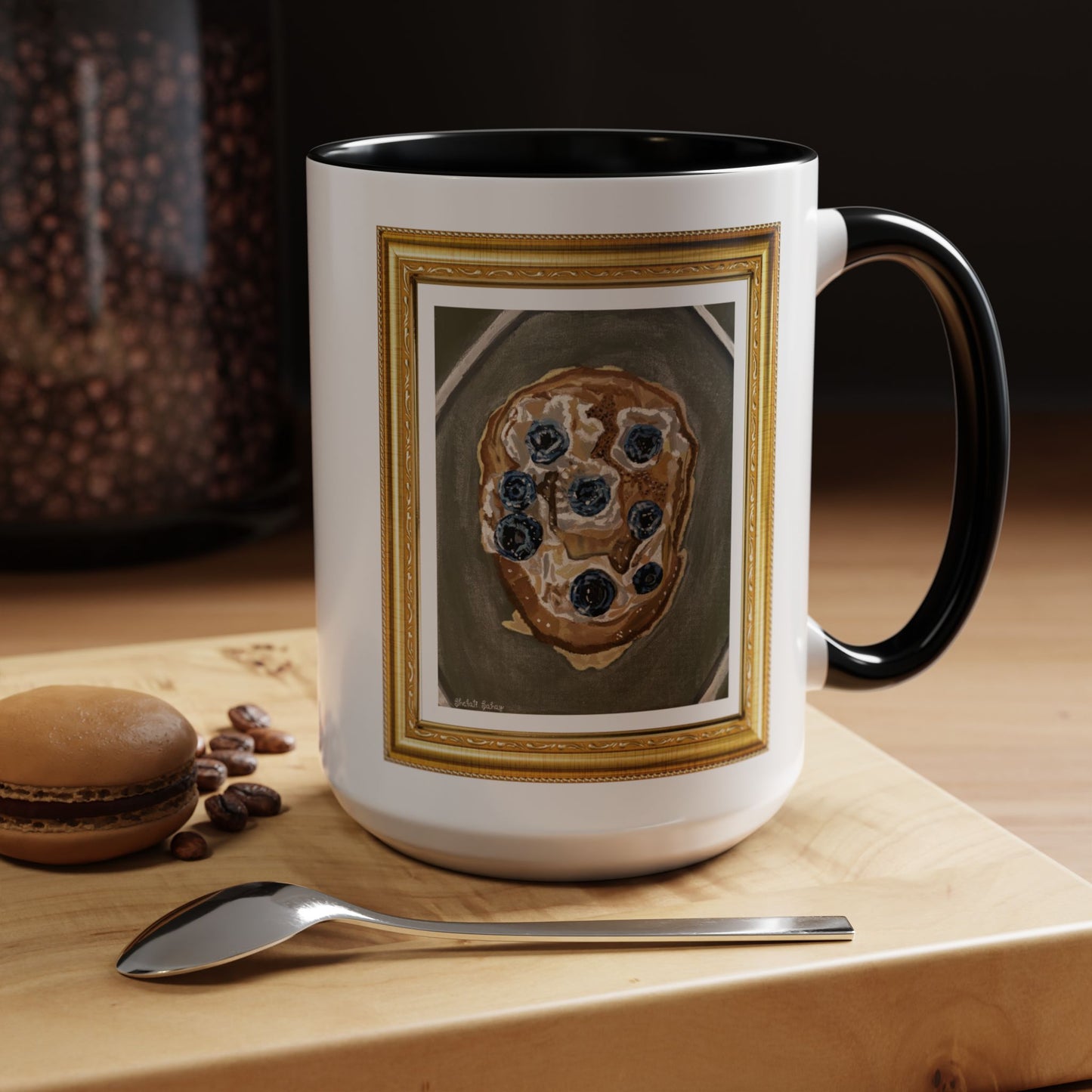 Happy Blueberry Pancake | Accent Coffee Mug (11, 15oz)