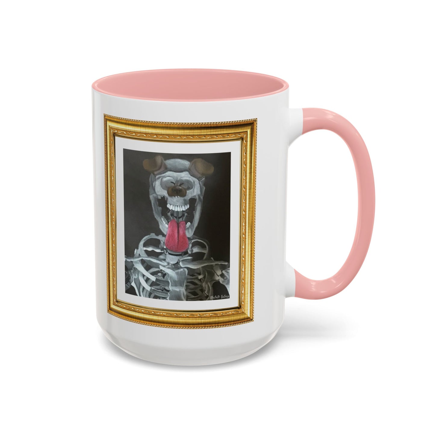 Skeleton Taking A Snapchat Selfie | Accent Coffee Mug (11, 15oz)