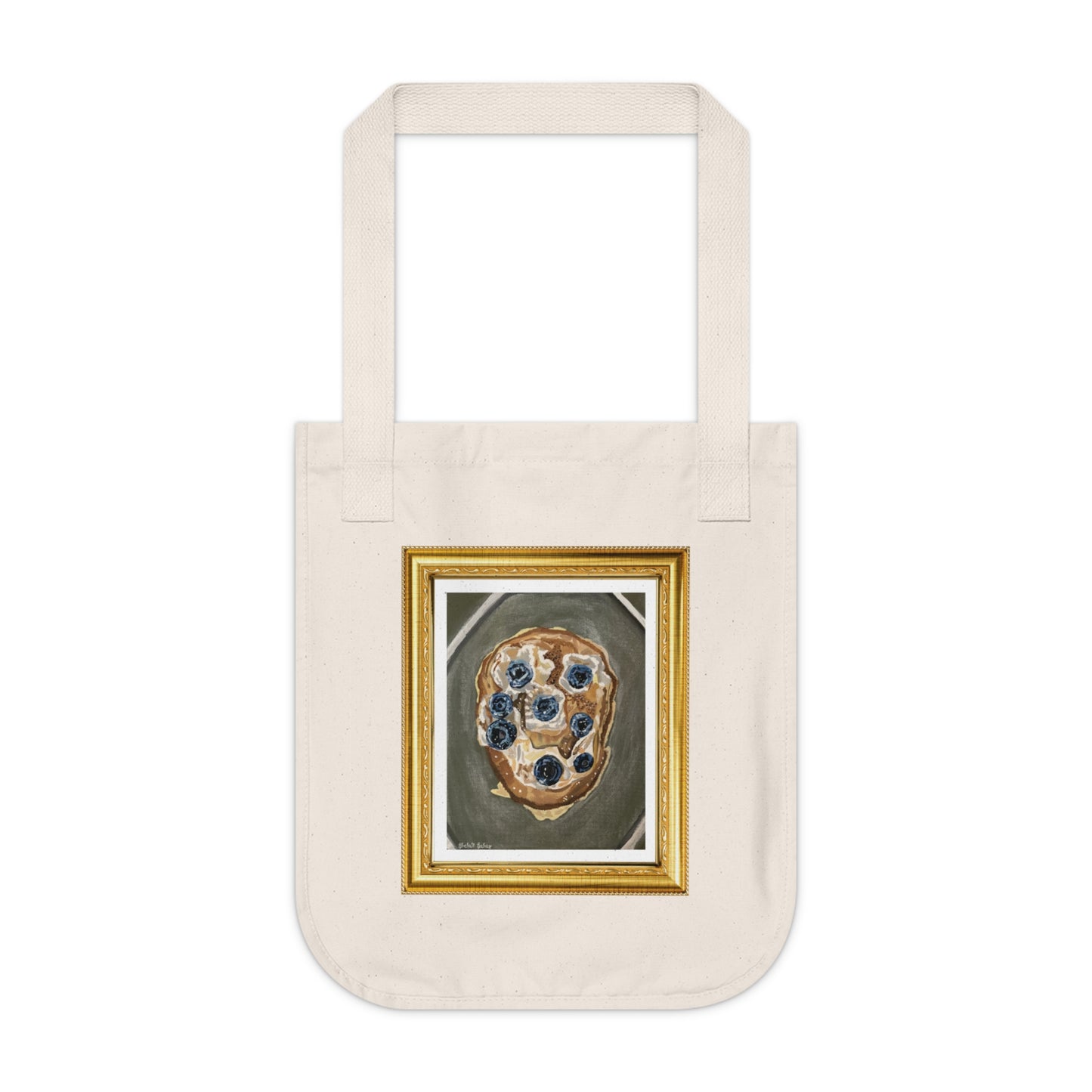 Happy Blueberry Pancake | Organic Canvas Tote Bag