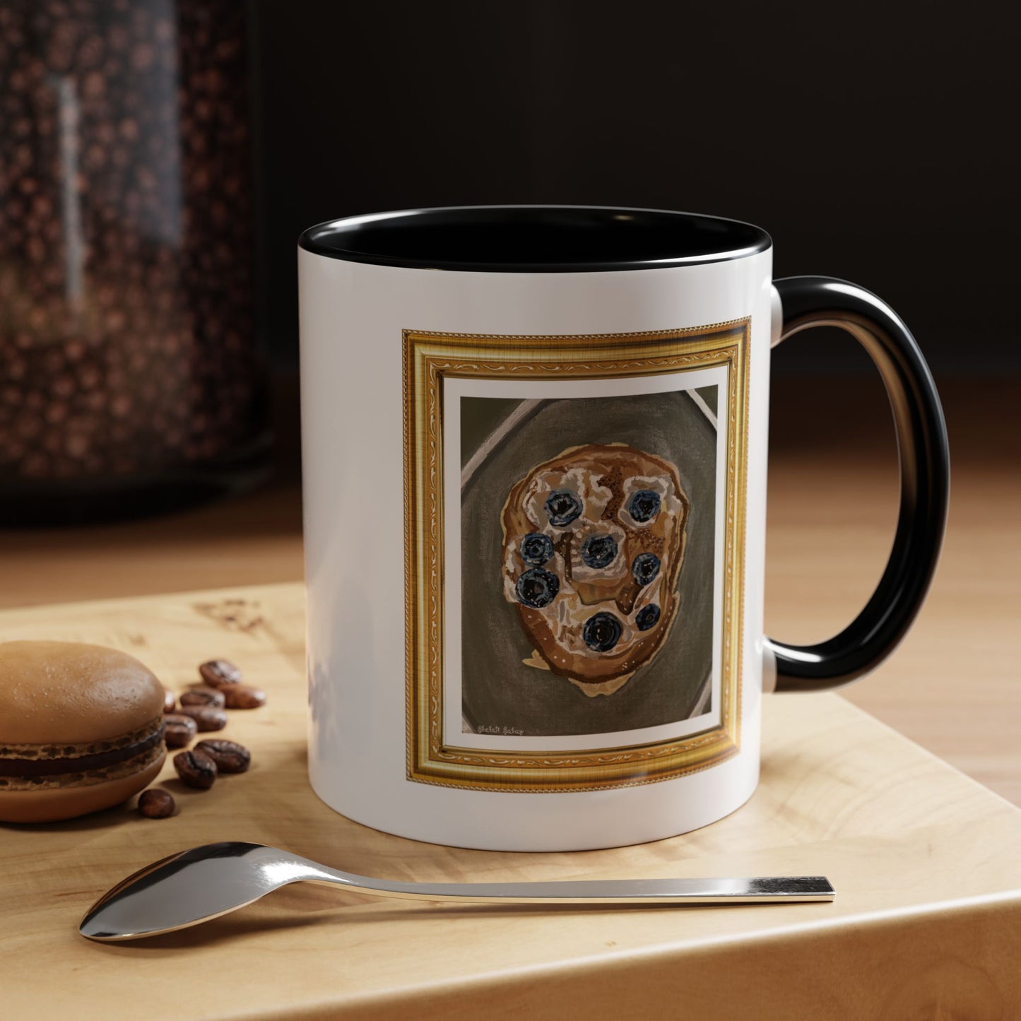 Happy Blueberry Pancake | Accent Coffee Mug (11, 15oz)