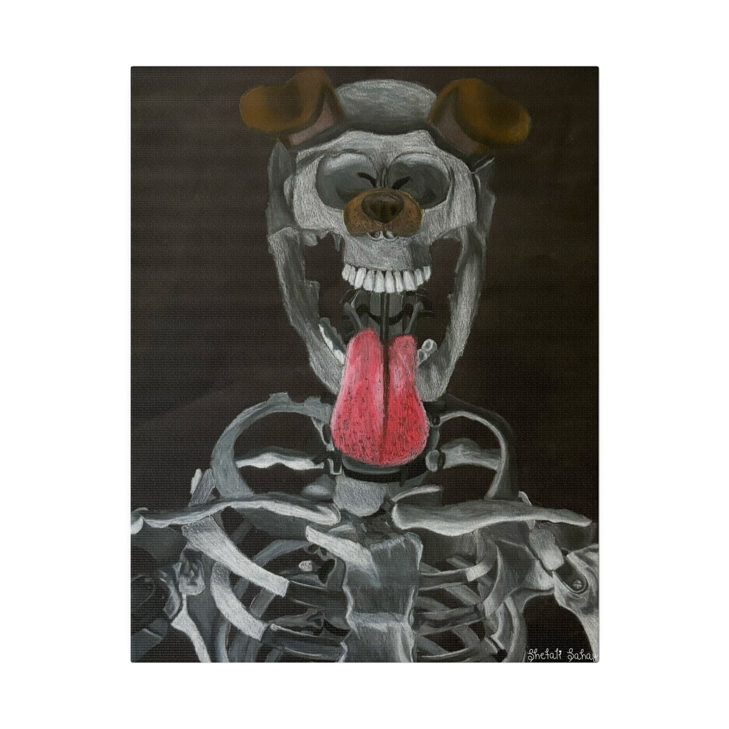 Skeleton Taking A Snapchat Selfie | Matte Canvas, Stretched, 0.75"