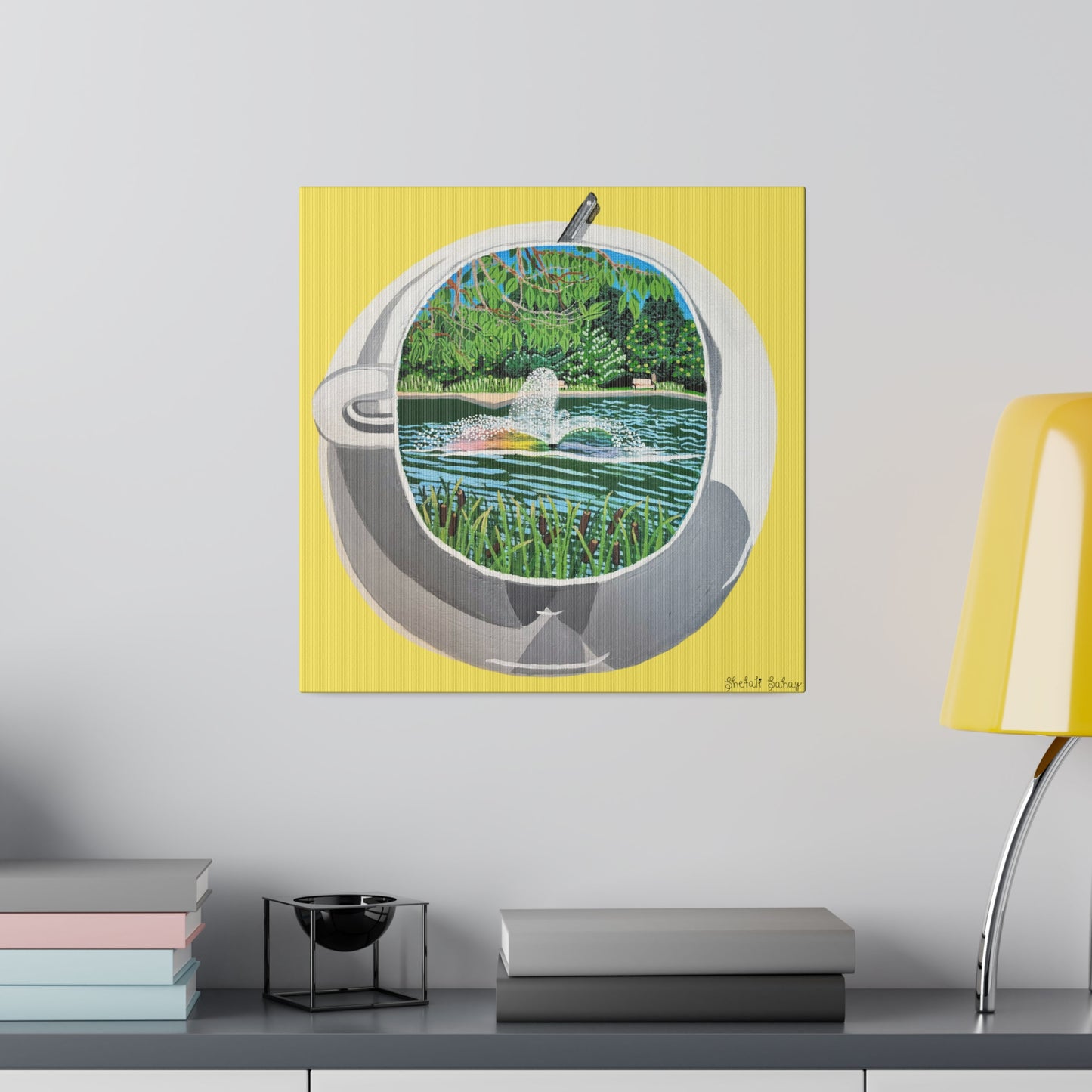 A Cup Of Watchung Lake | Matte Canvas, Stretched, 0.75"