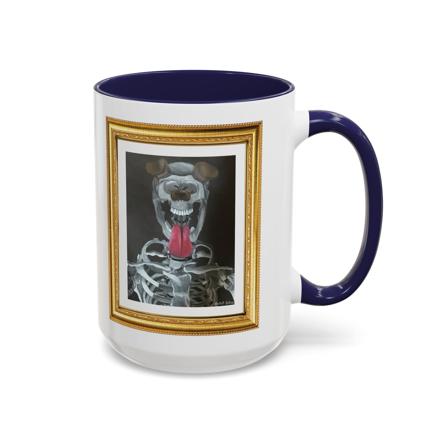 Skeleton Taking A Snapchat Selfie | Accent Coffee Mug (11, 15oz)