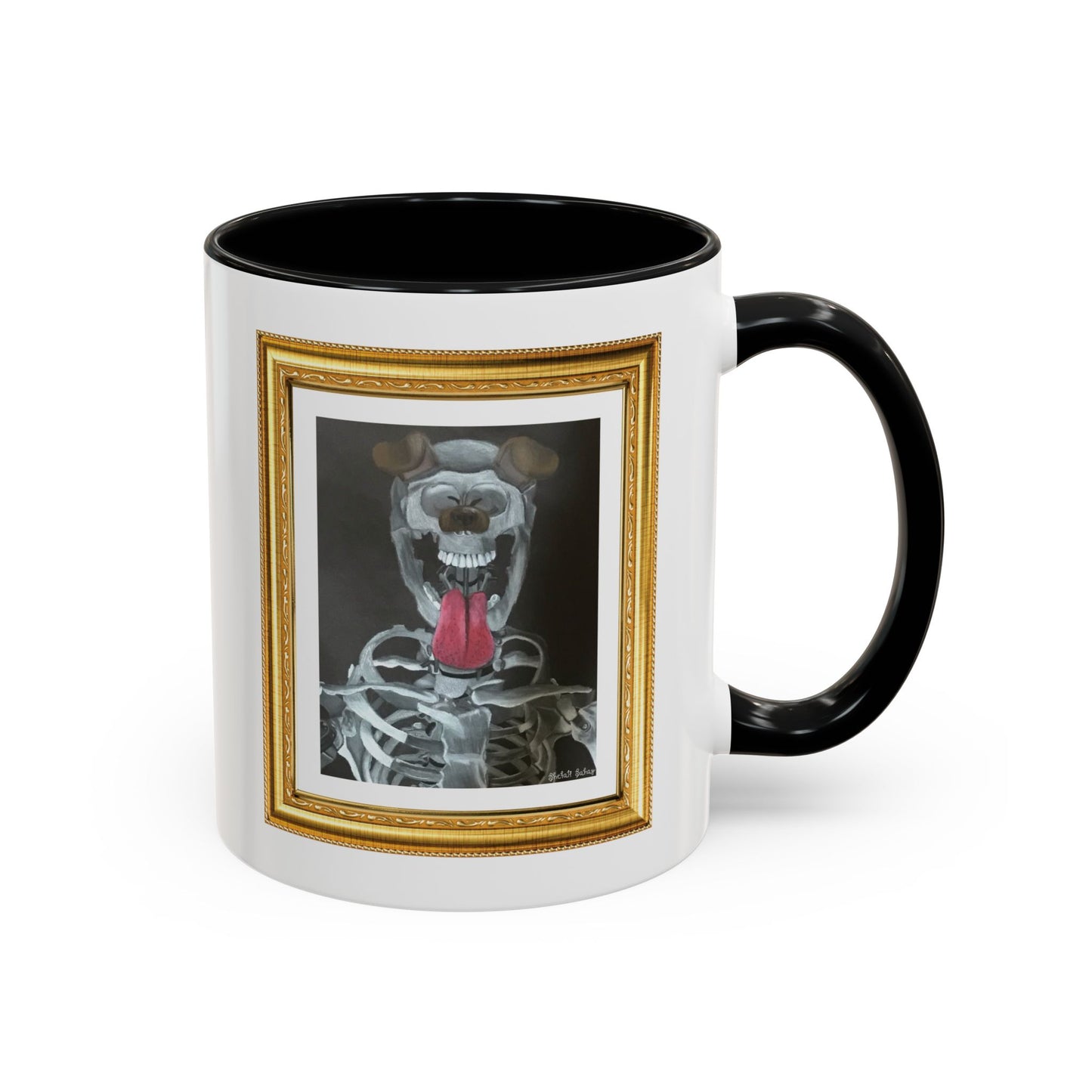 Skeleton Taking A Snapchat Selfie | Accent Coffee Mug (11, 15oz)