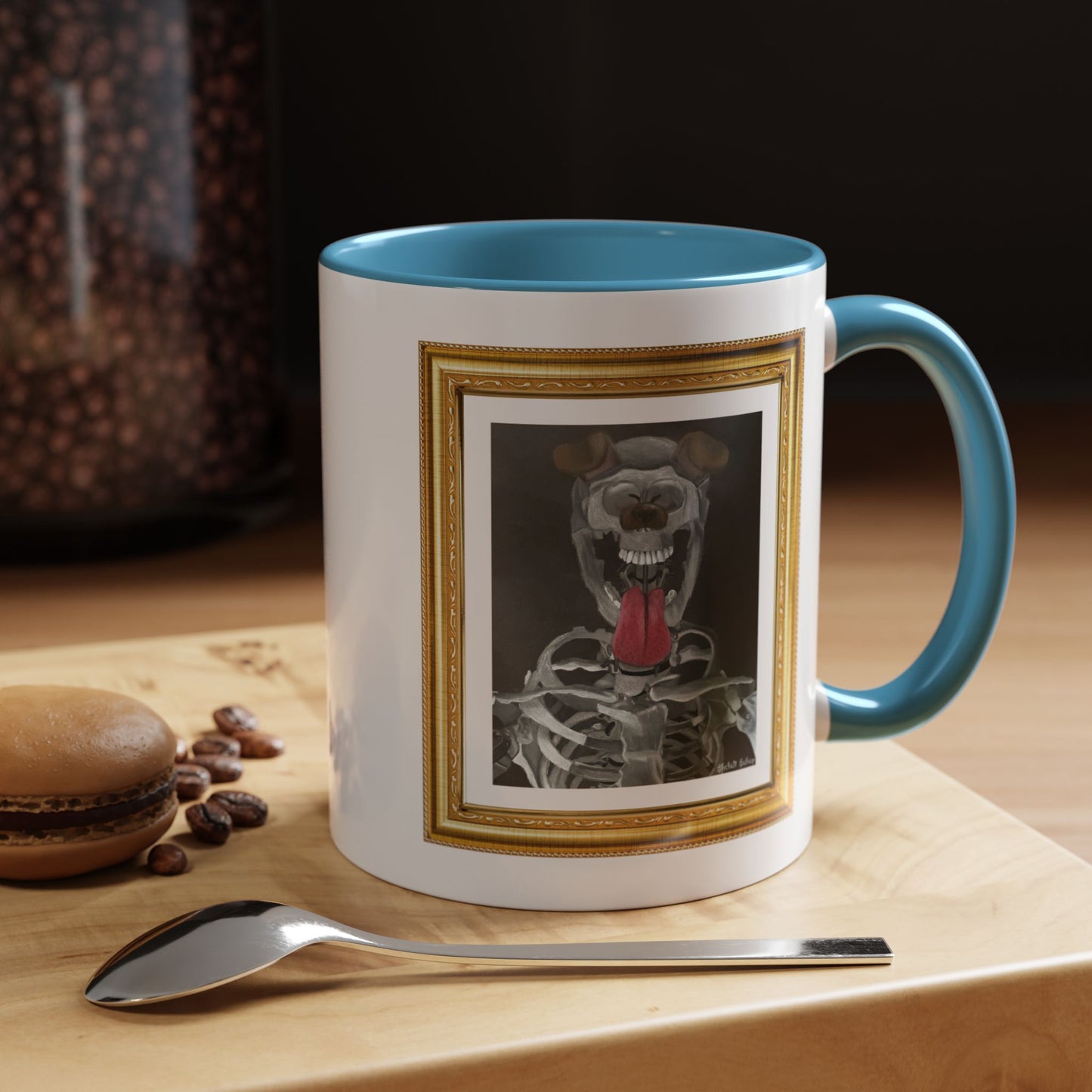 Skeleton Taking A Snapchat Selfie | Accent Coffee Mug (11, 15oz)