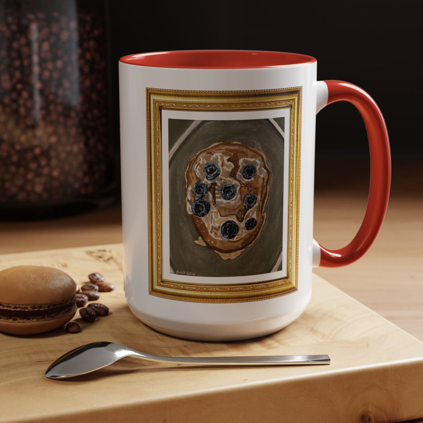 Happy Blueberry Pancake | Accent Coffee Mug (11, 15oz)