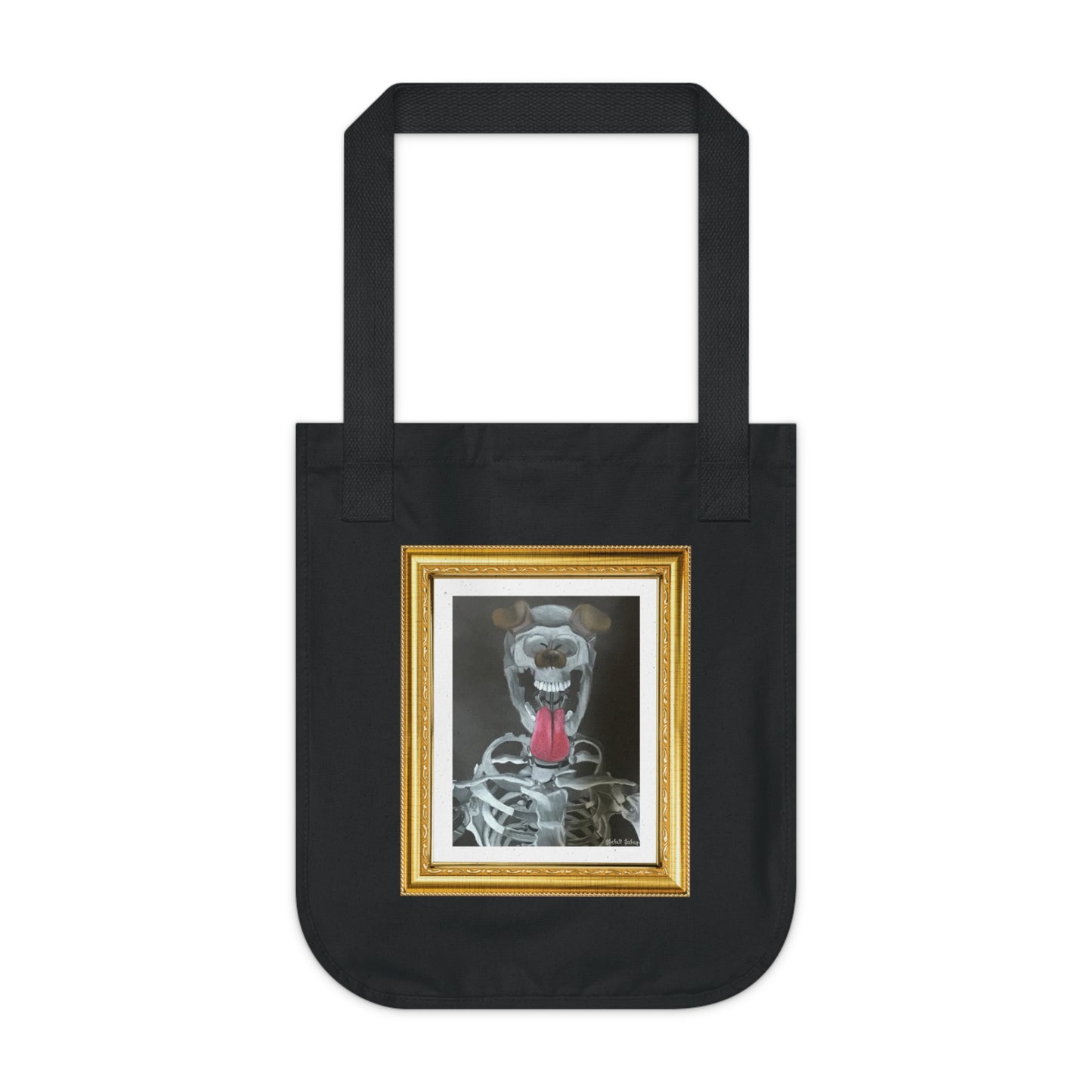 Skeleton Taking A Snapchat Selfie | Organic Canvas Tote Bag