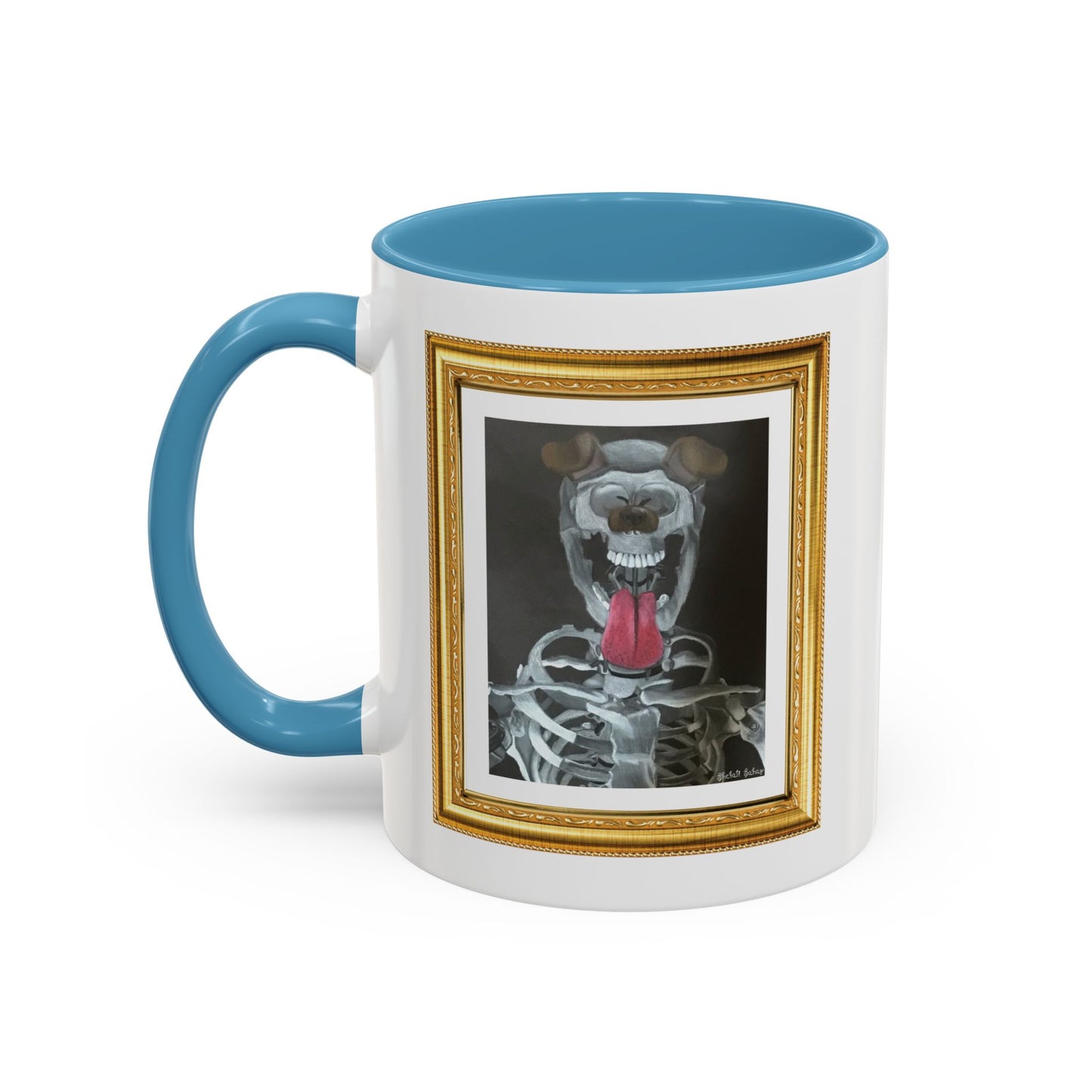 Skeleton Taking A Snapchat Selfie | Accent Coffee Mug (11, 15oz)