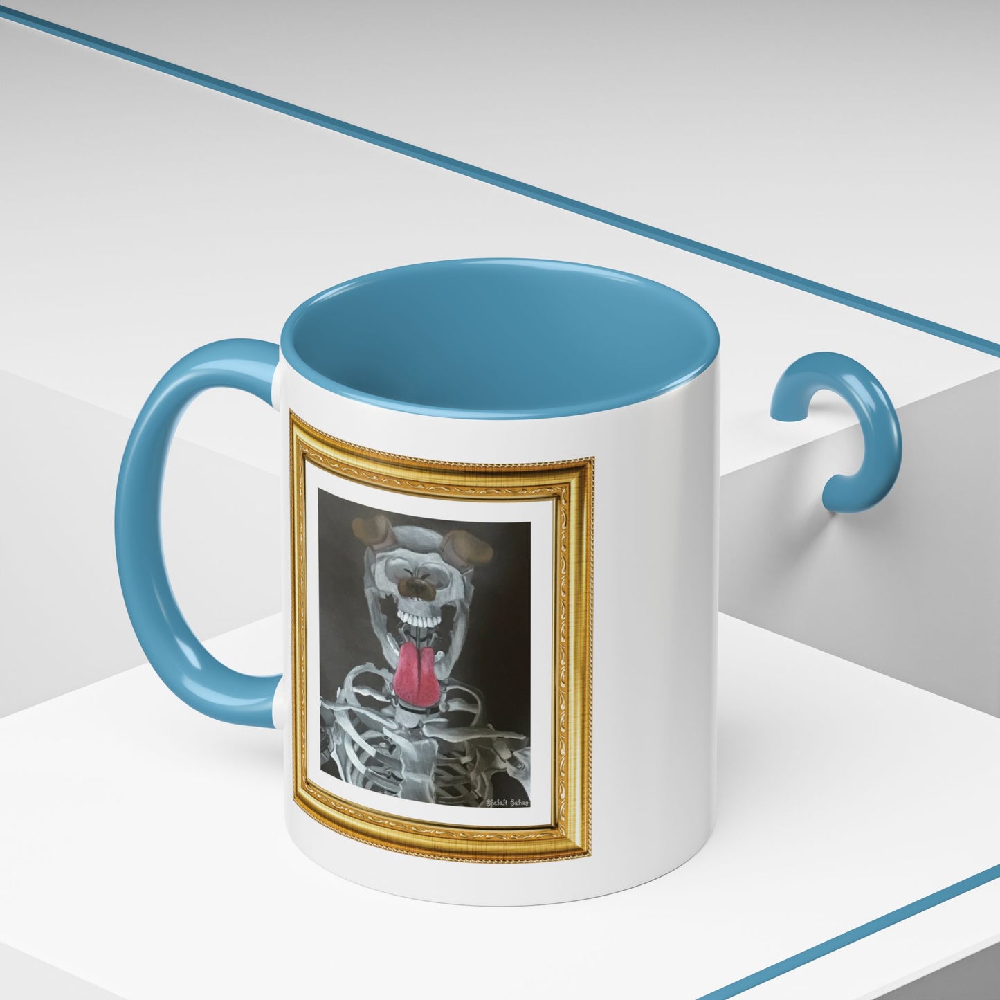 Skeleton Taking A Snapchat Selfie | Accent Coffee Mug (11, 15oz)