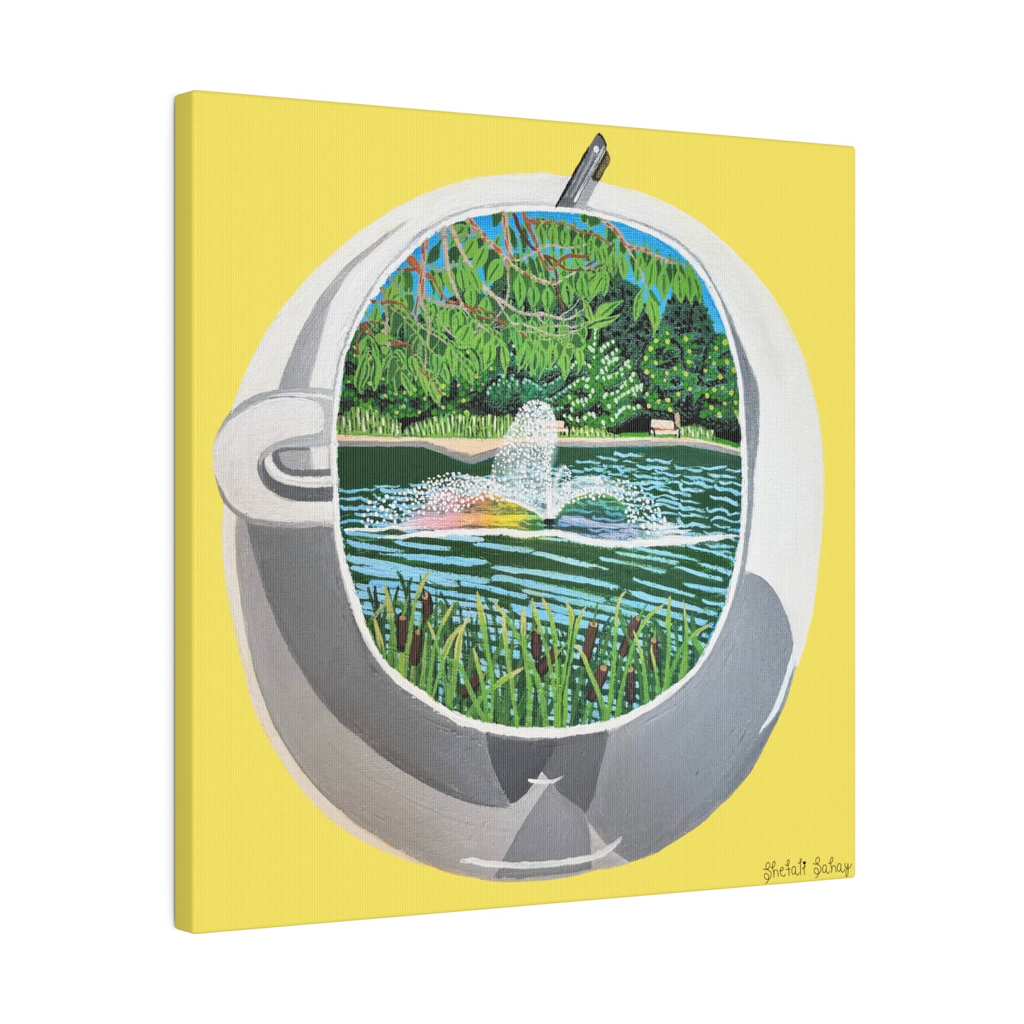 A Cup Of Watchung Lake | Matte Canvas, Stretched, 0.75"