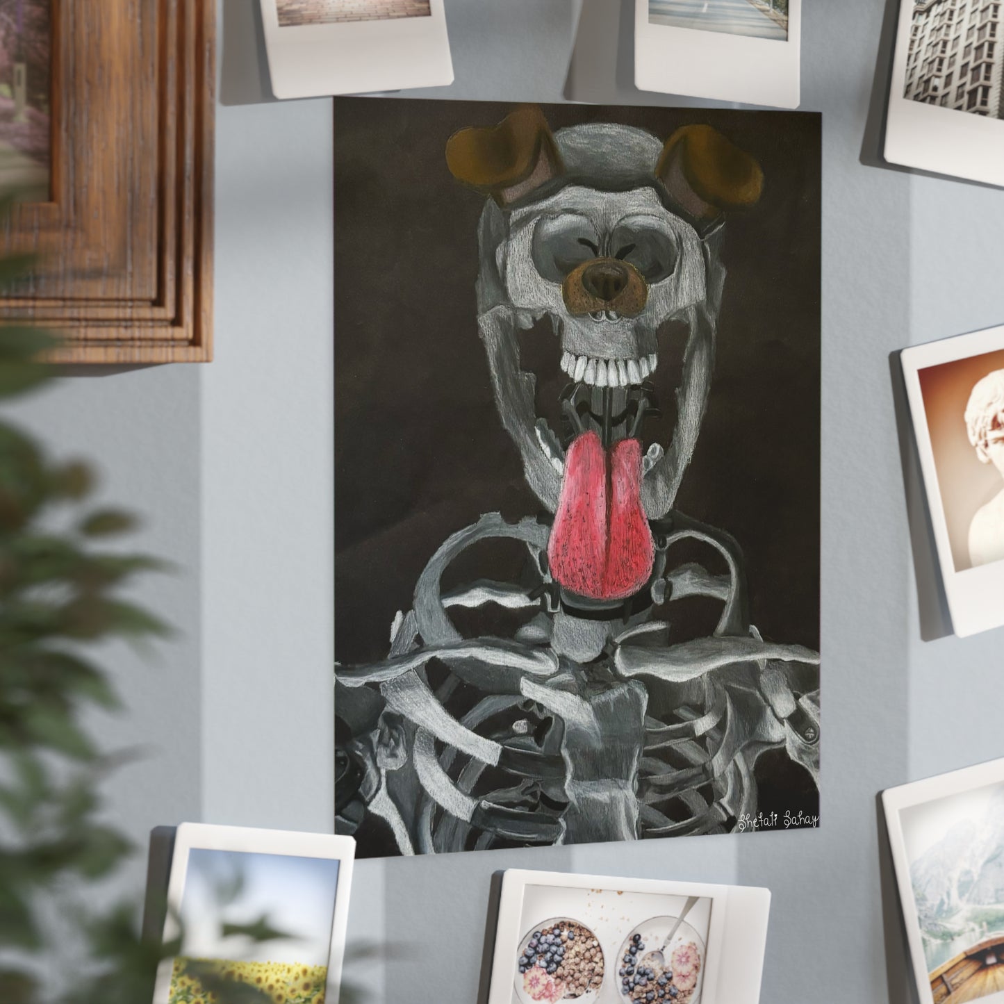 Skeleton Taking A Snapchat Selfie | Unframed Prints