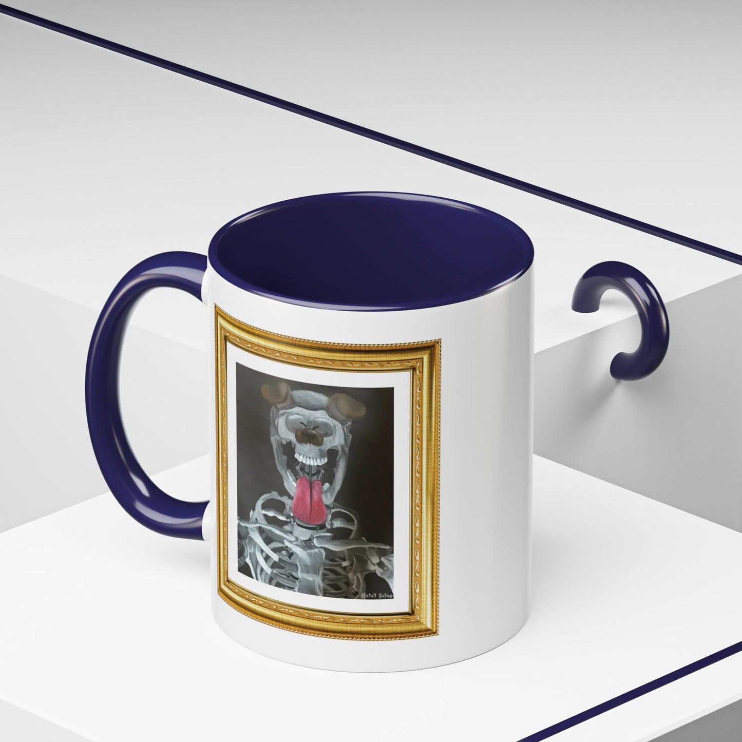 Skeleton Taking A Snapchat Selfie | Accent Coffee Mug (11, 15oz)