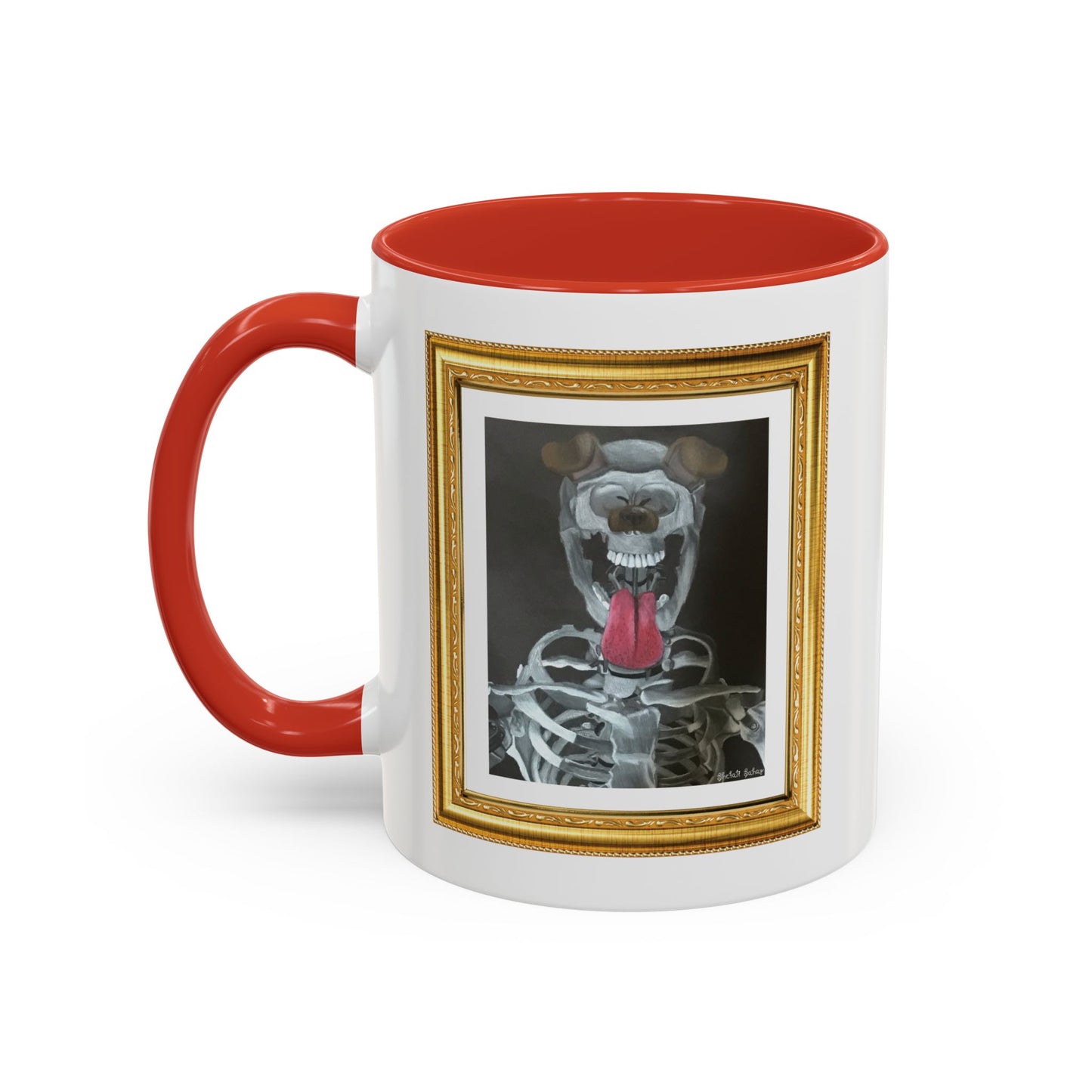 Skeleton Taking A Snapchat Selfie | Accent Coffee Mug (11, 15oz)