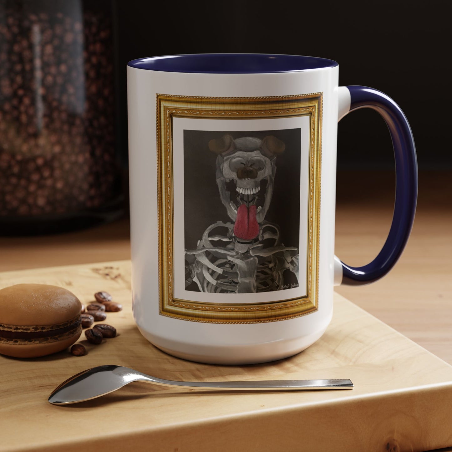 Skeleton Taking A Snapchat Selfie | Accent Coffee Mug (11, 15oz)