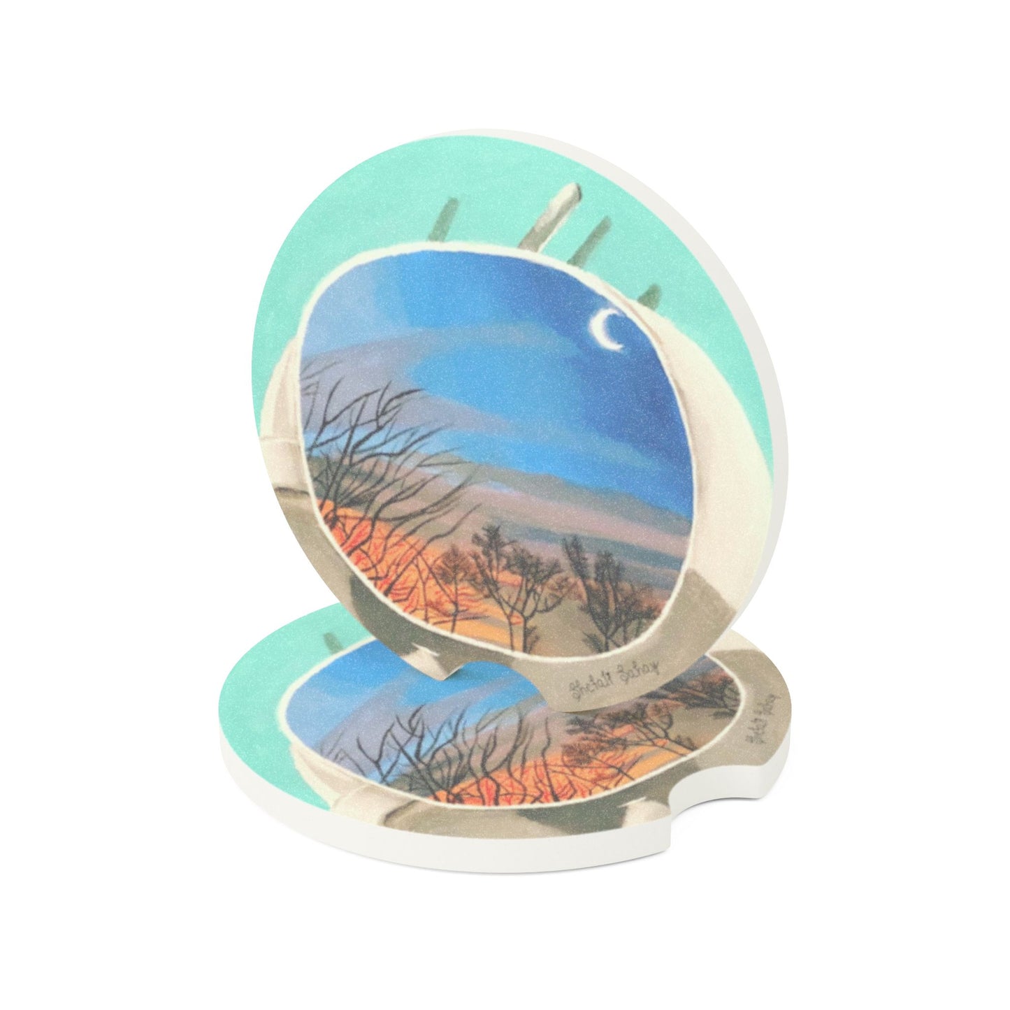 A Cup Of Sunrise | Soapstone Car Coaster